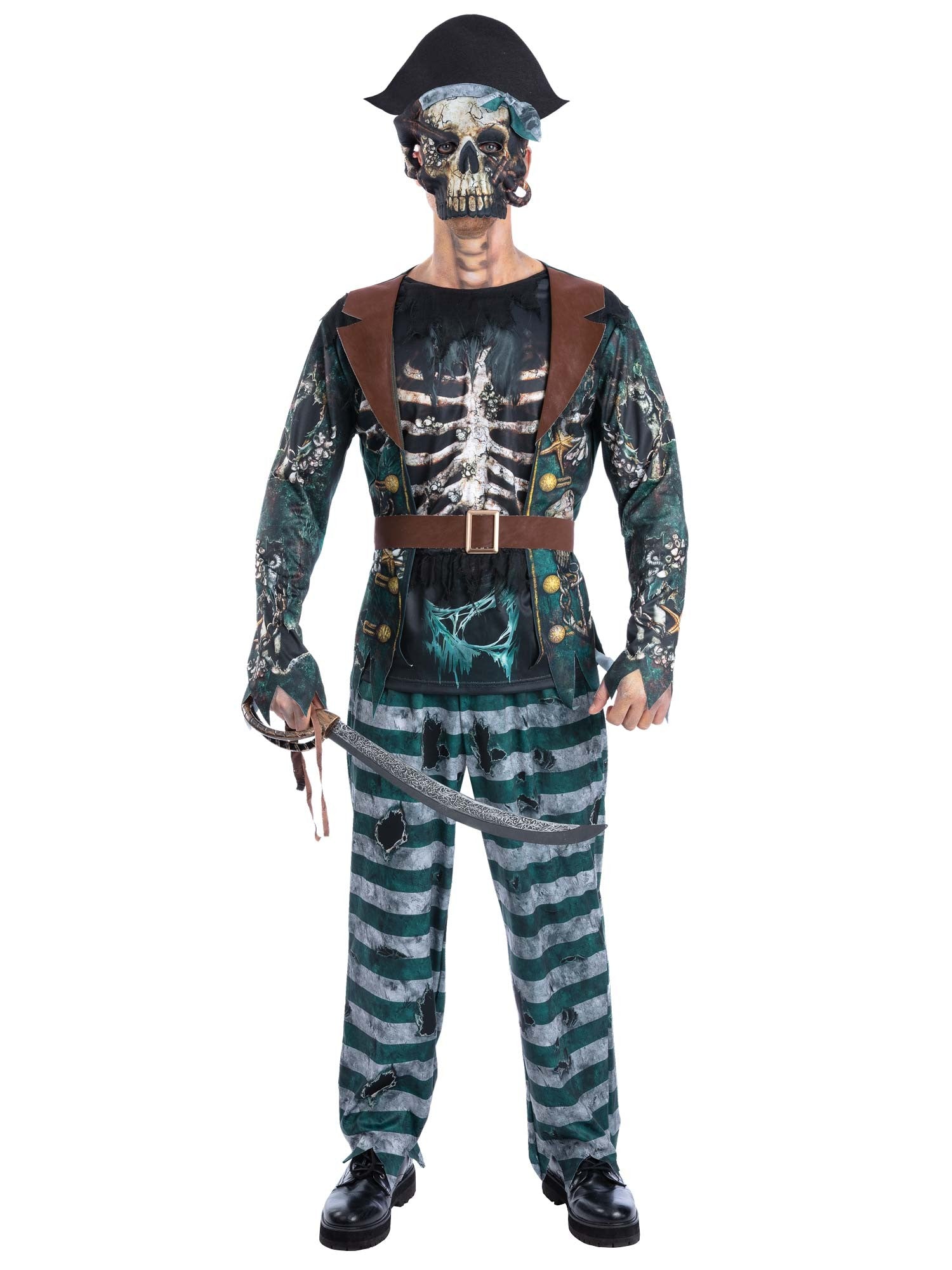 Pirate Captain Skeleton Mens Costume
