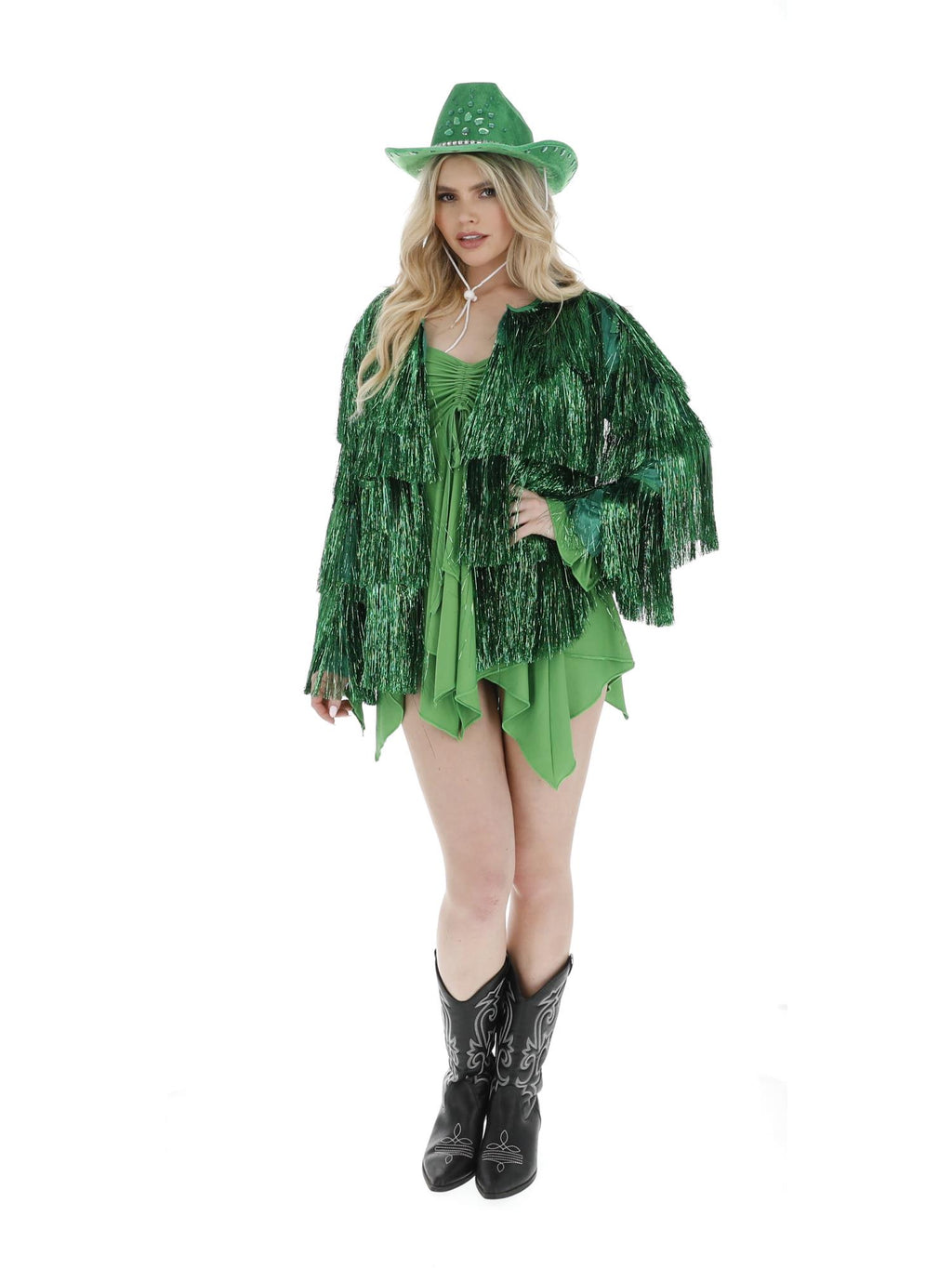 Fever Tinsel Festival Jacket, Green