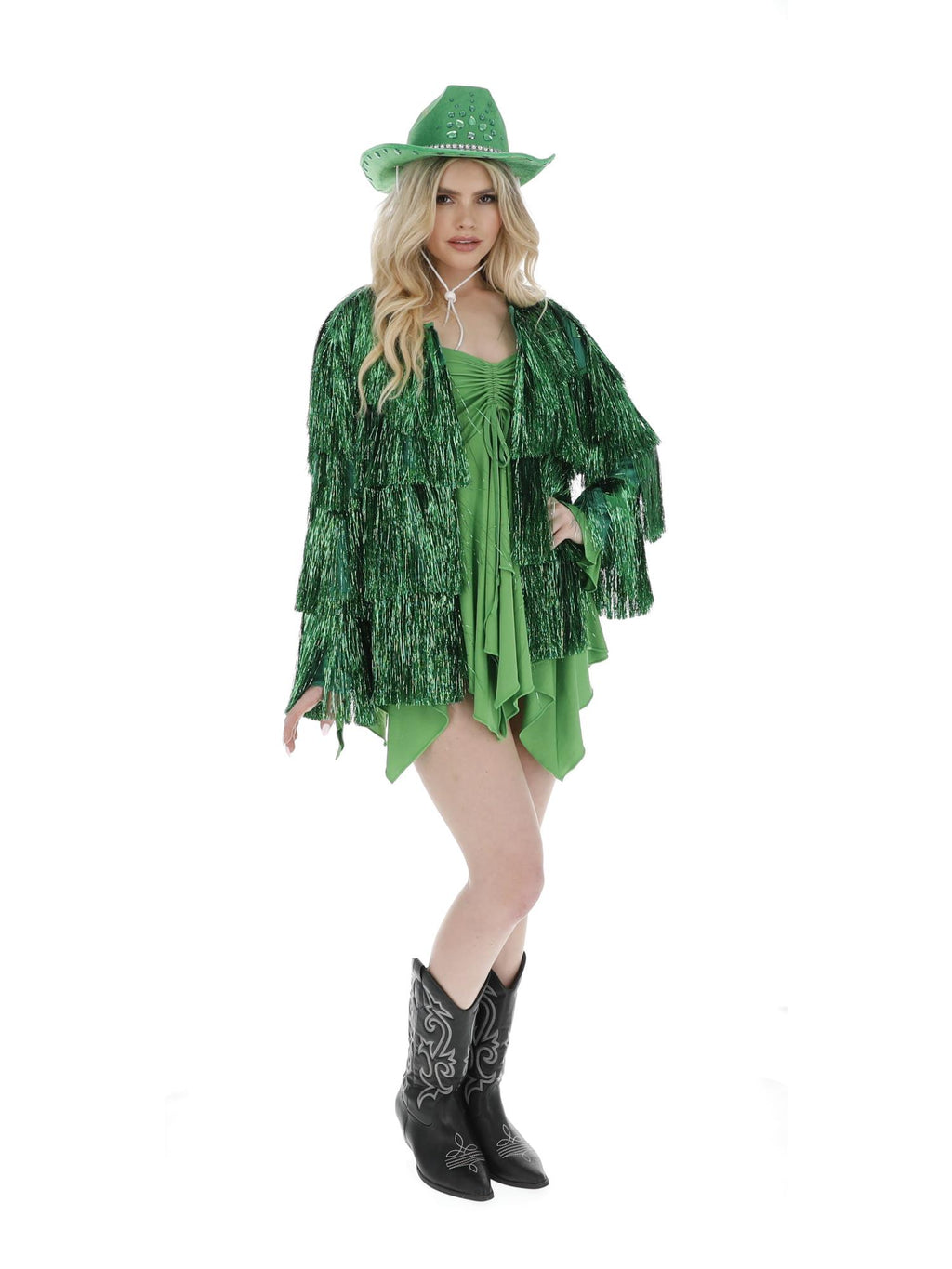 Fever Tinsel Festival Jacket, Green