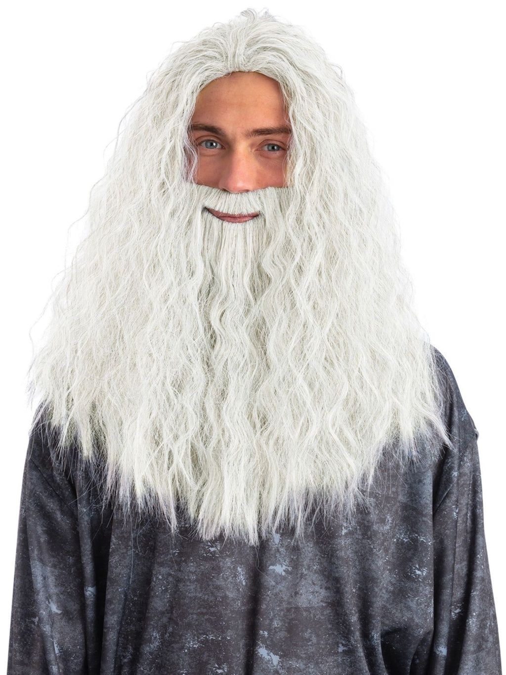Sorcerer Wig & Beard Set White