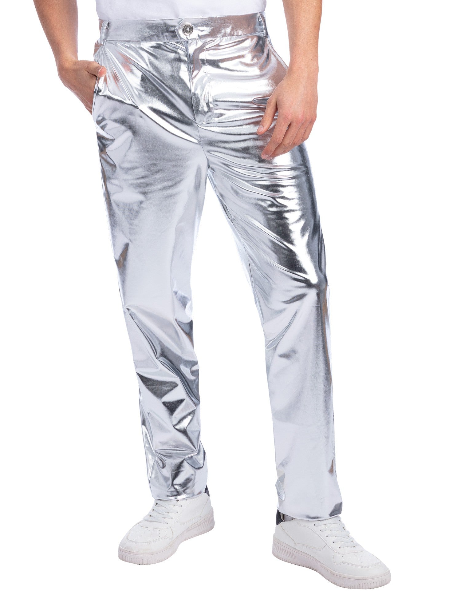 Sterling Silver Metallic Trousers