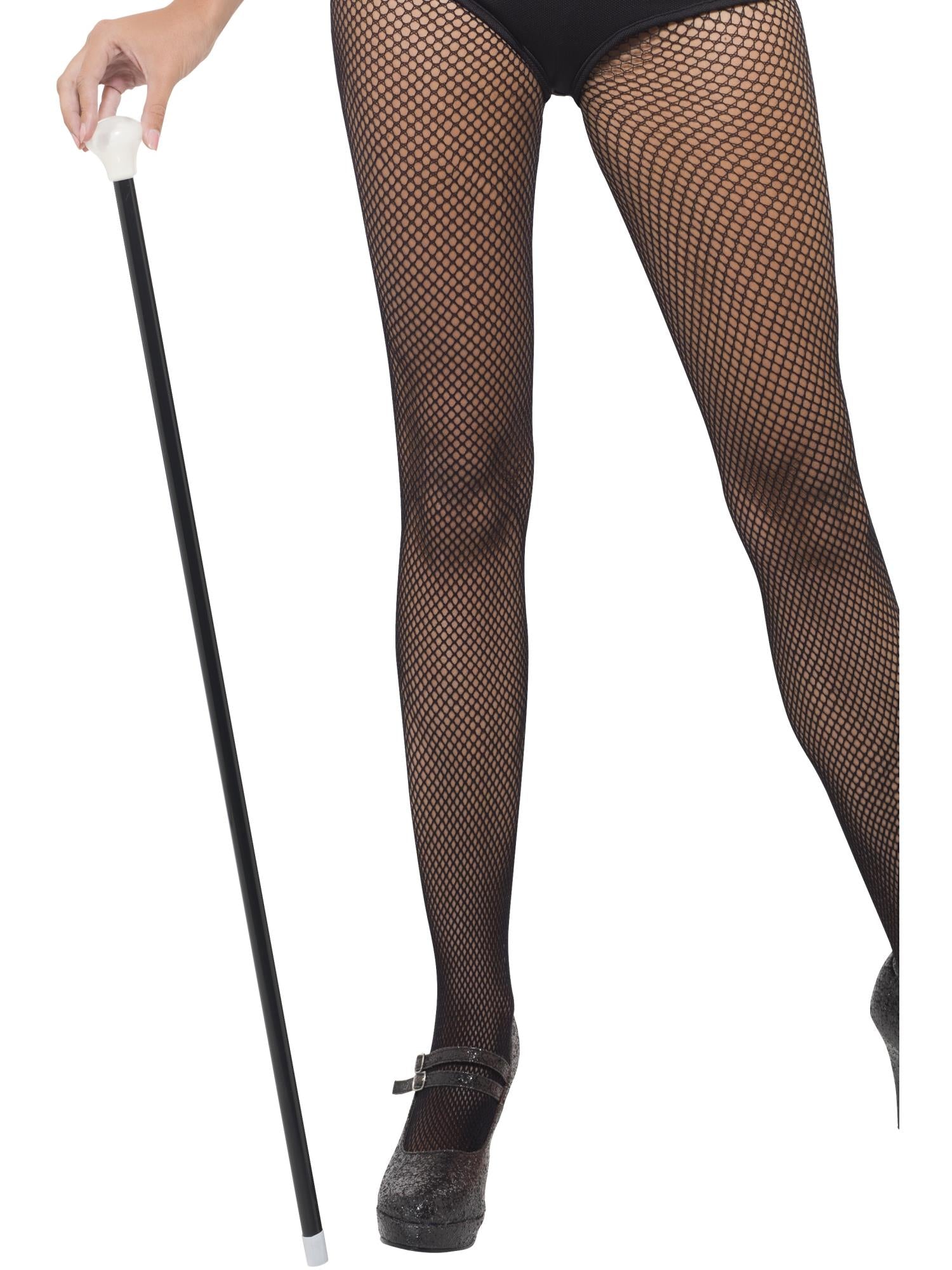 Black Dance Cane with White Top