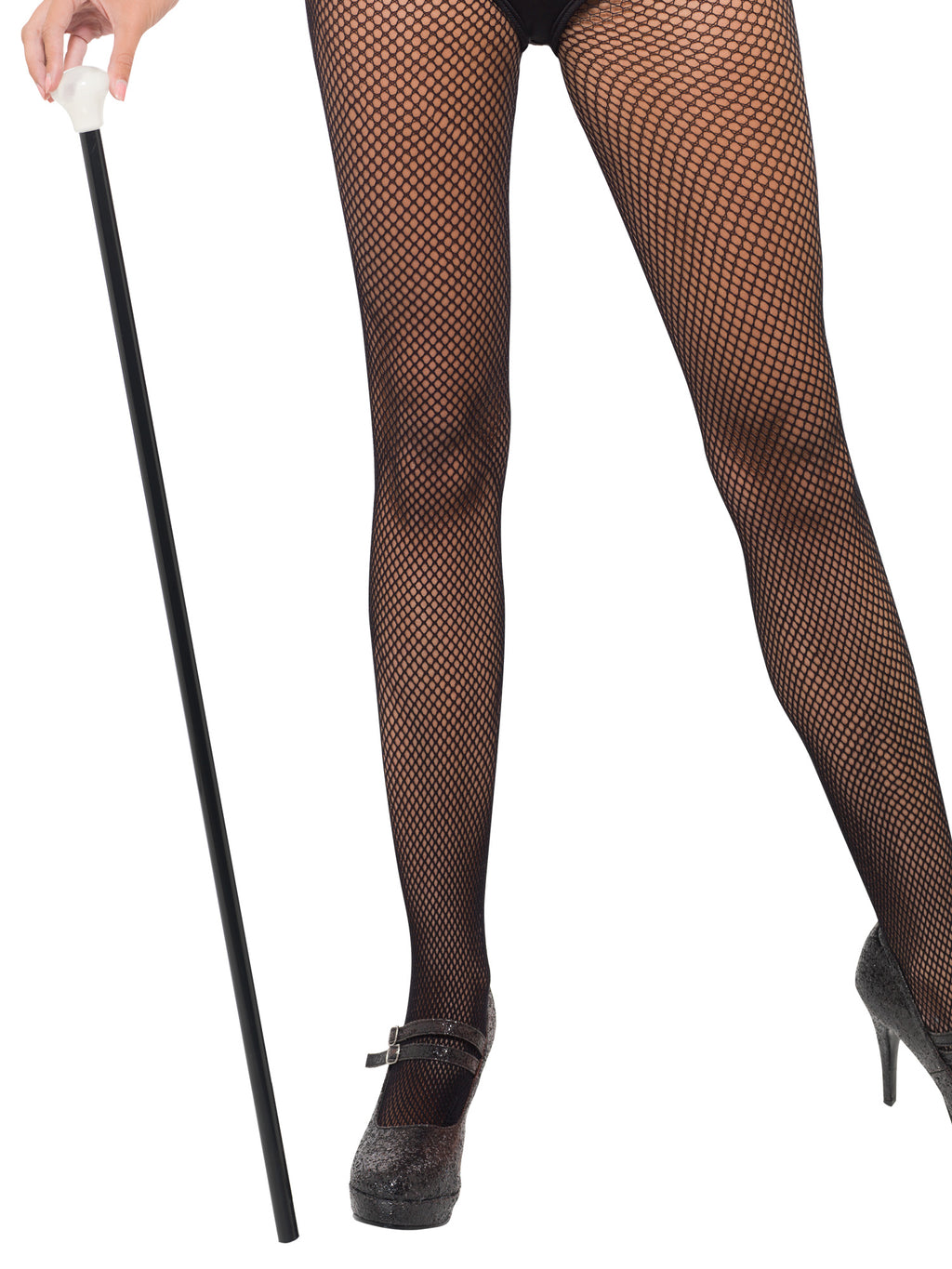 Black Dance Cane with White Top