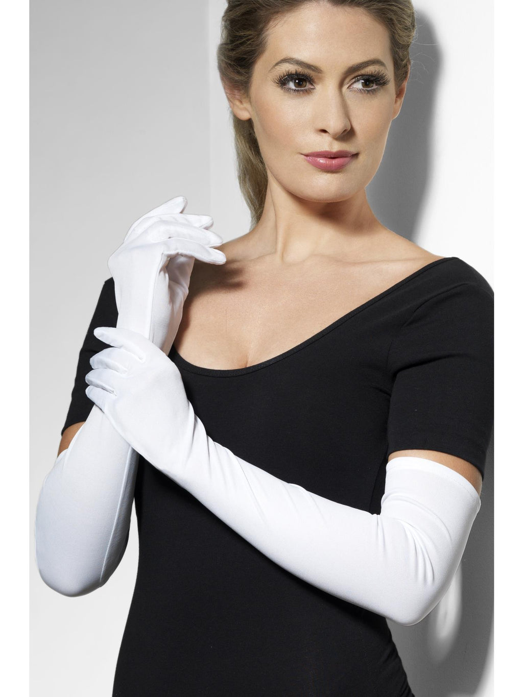 Gloves Long White Jersey