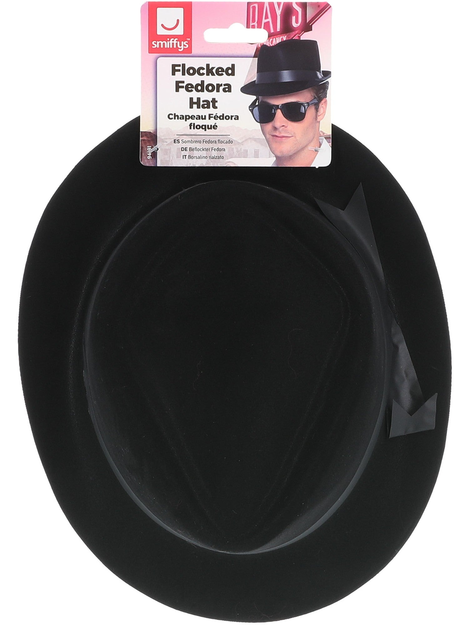 Smiffys Flocked Fedora Hat - 94191
