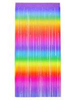 Matt Fringe Curtain Backdrop, Rainbow Stripe