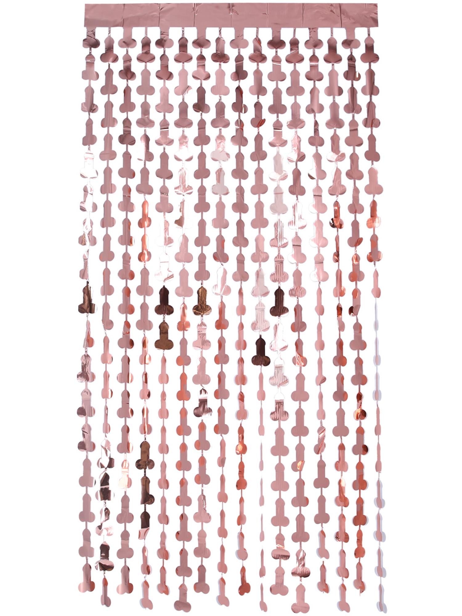 Penis Foil Curtain Backdrop, Rose Gold