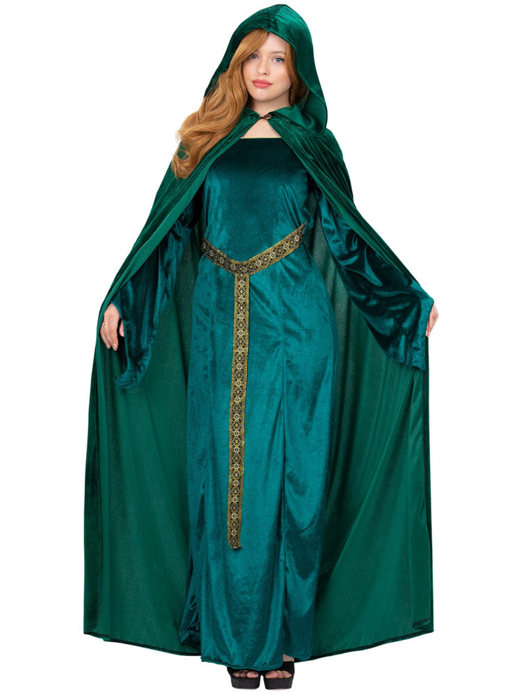 Deluxe Cloak, Emerald Green, Adults