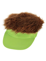 Neon Green Visor Hat with Dark Blonde Hair