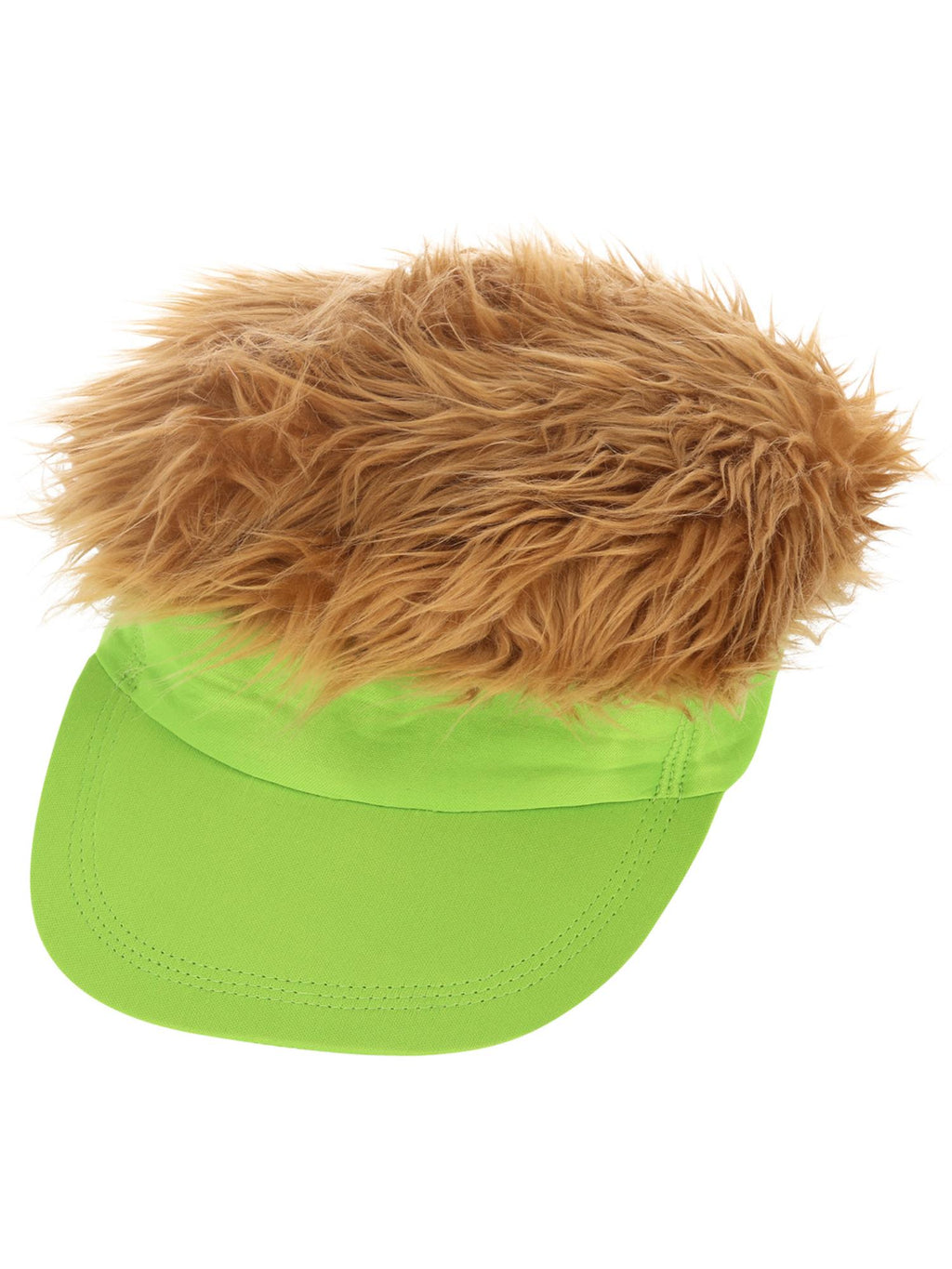 Neon Green Visor Hat with Dark Blonde Hair
