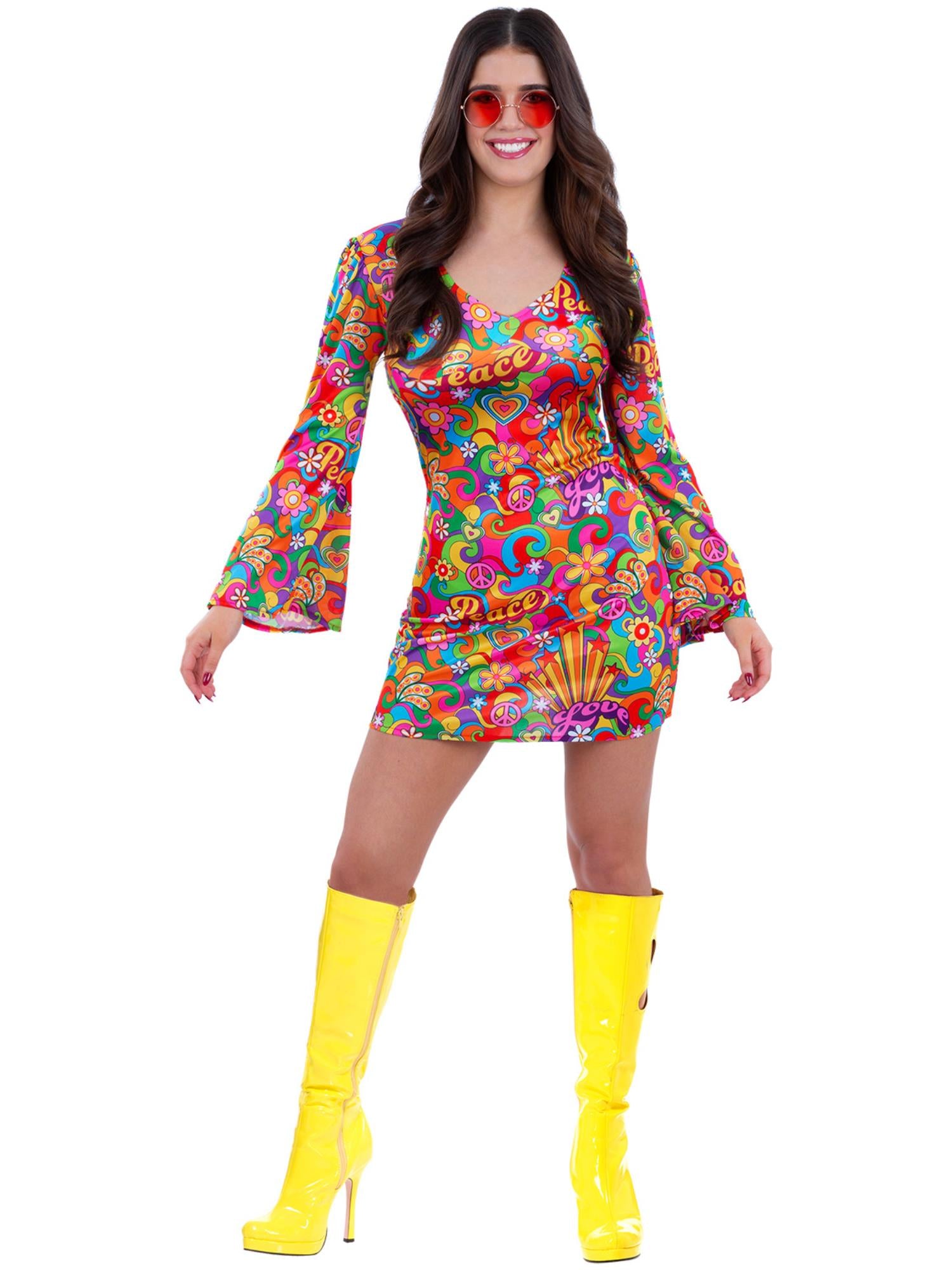 60s Rainbow Peace Hippie Costume