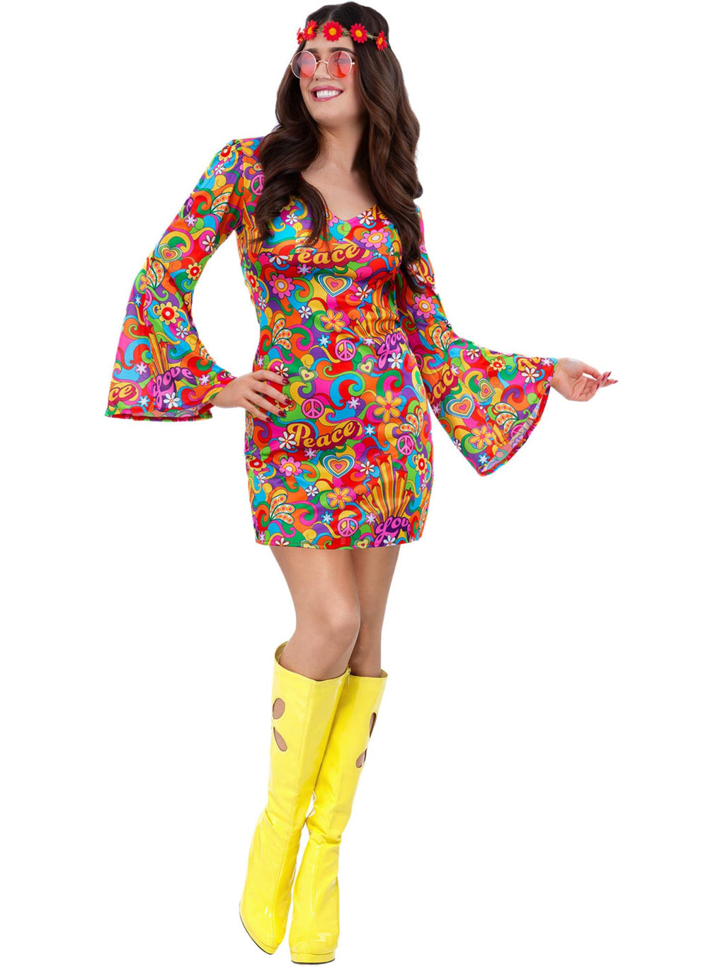 60s Rainbow Peace Hippie Costume