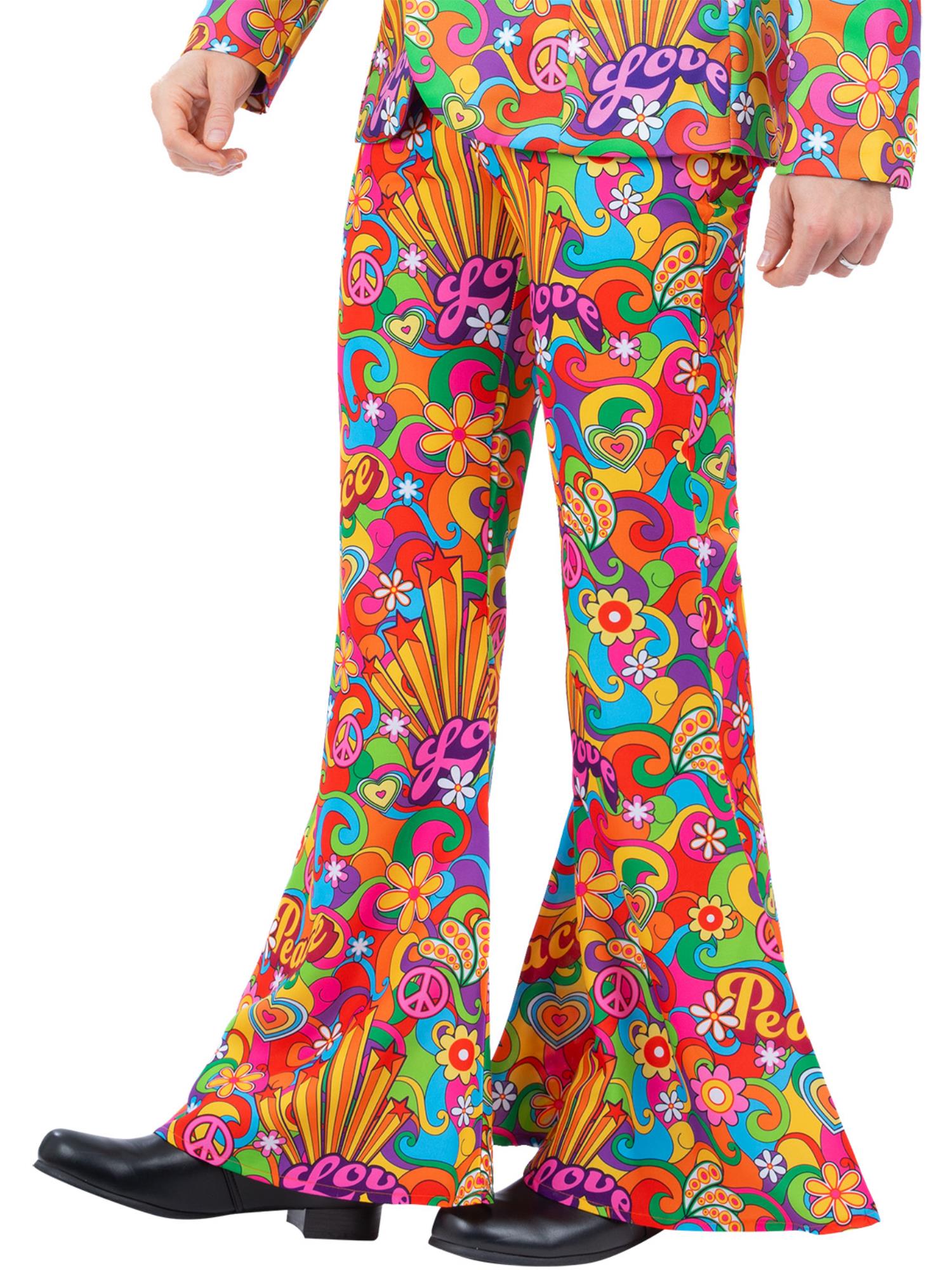 Mens Rainbow Peace Flared Trousers