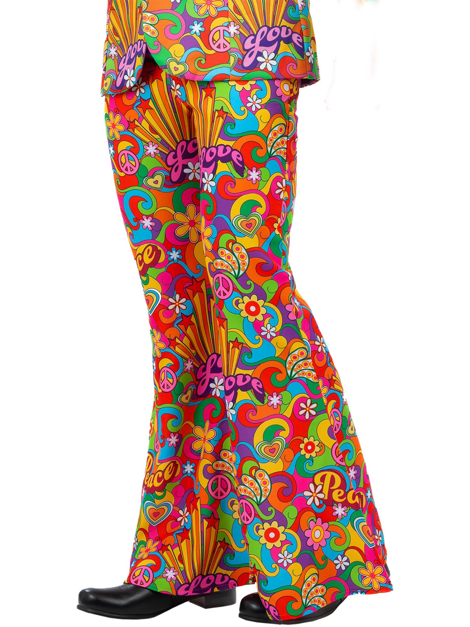 Mens Rainbow Peace Flared Trousers