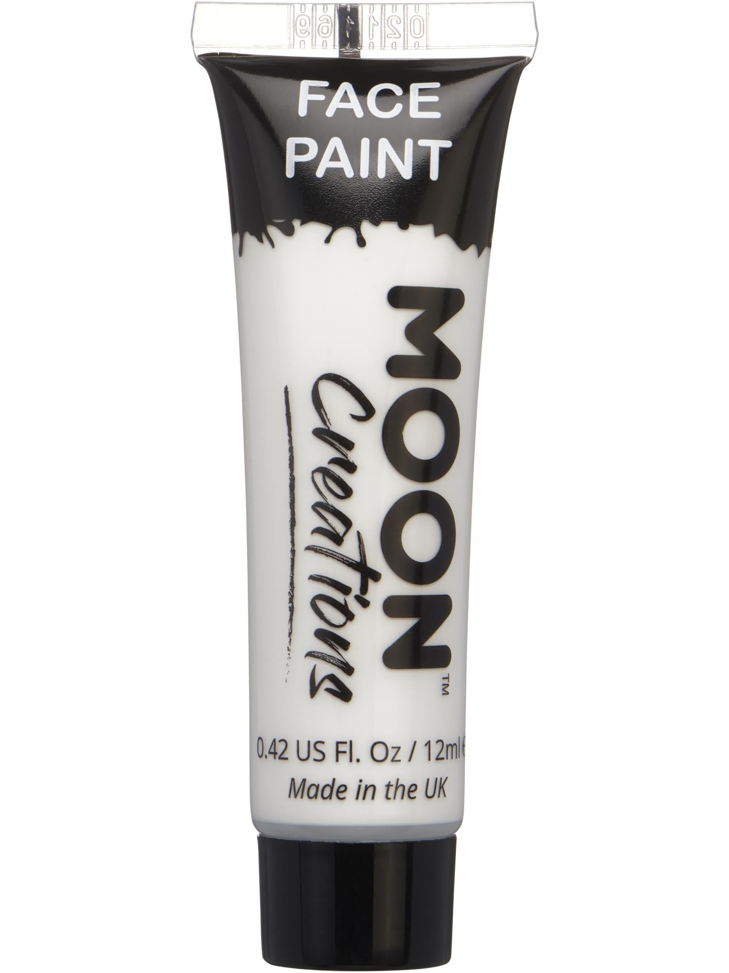 Moon Creations Face & Body Paint, White, 12ml Single