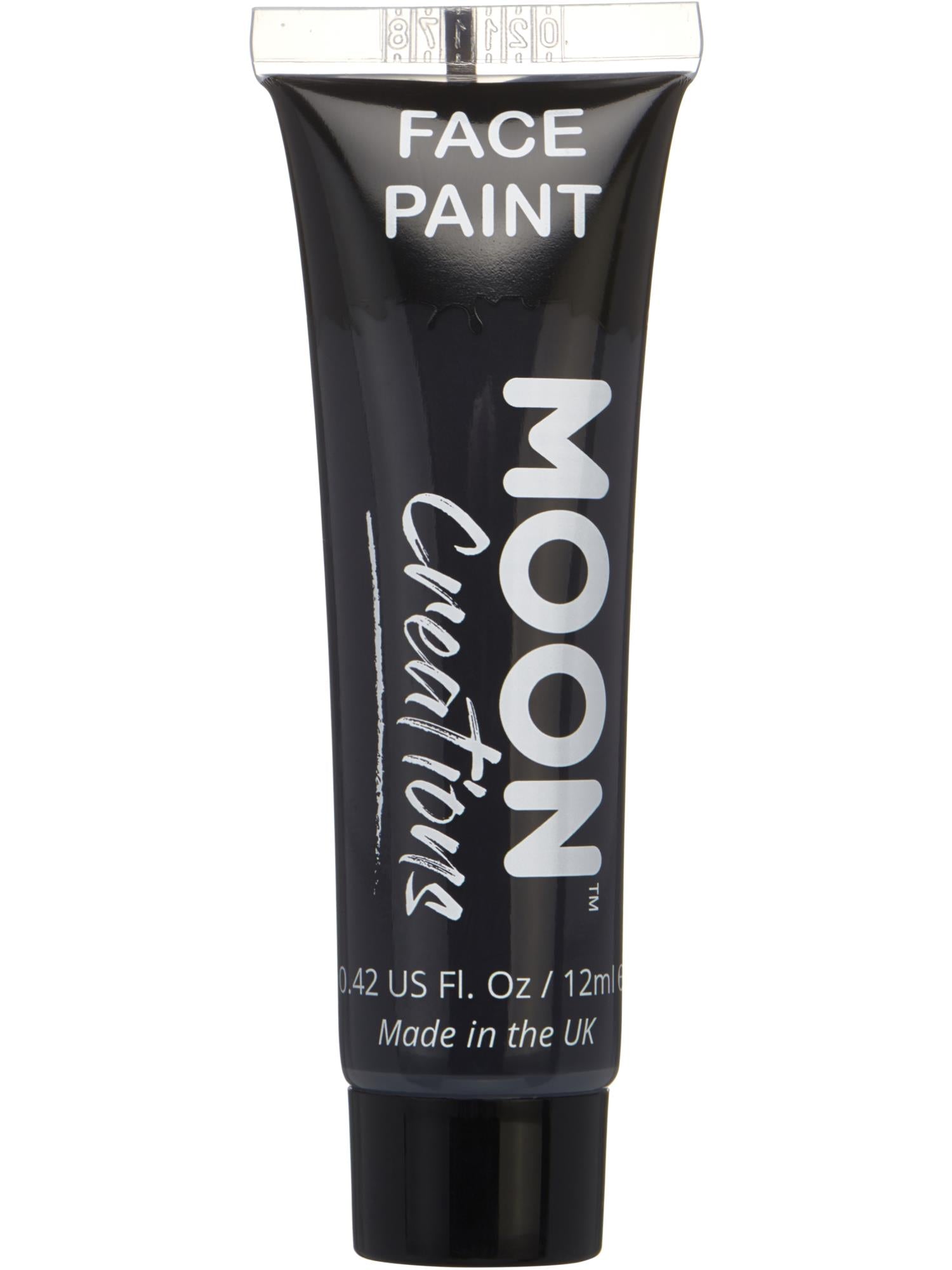 Moon Creations Face & Body Paint, Black, 12ml Single