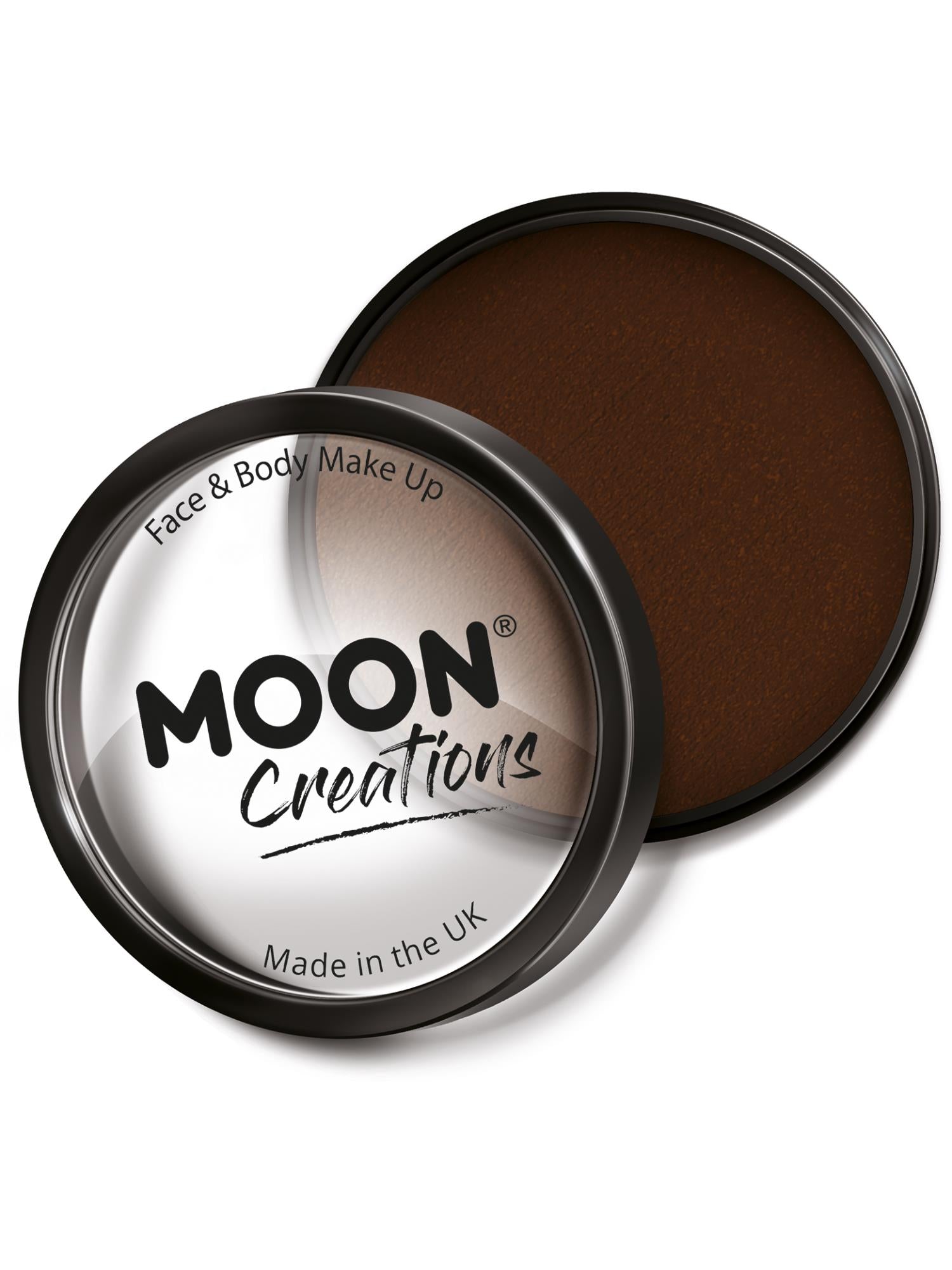 Moon Creations Pro Face Paint Cake Pot, Dark Brown, 36g Single