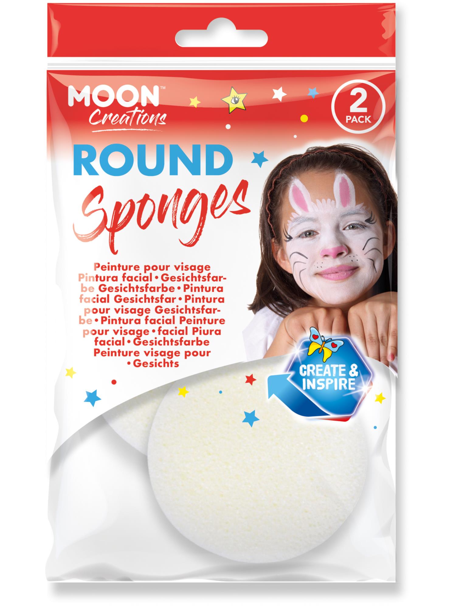 Moon Creations Round Sponge, 2 Pk