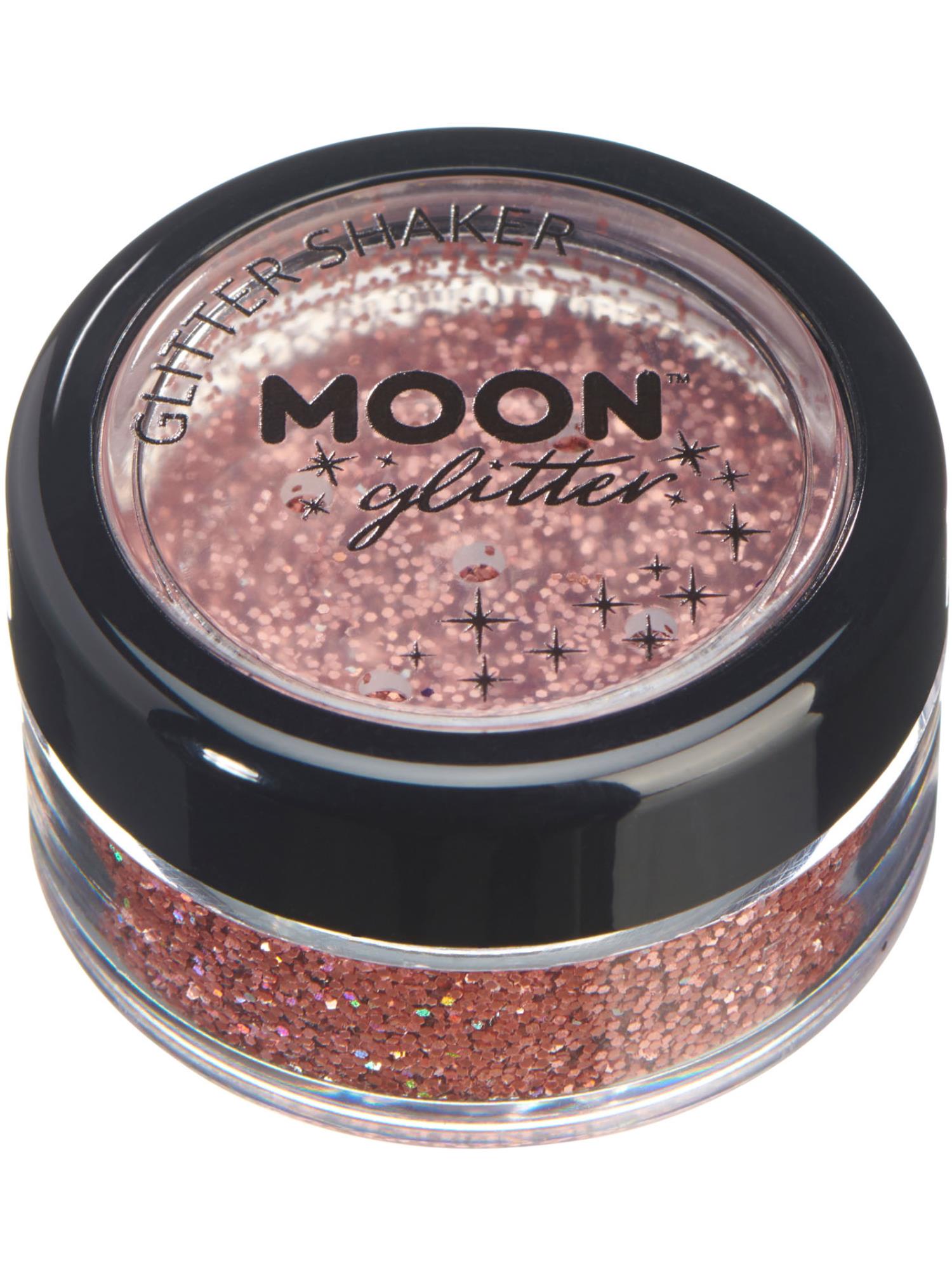 Moon Creations Holographic Glitter Shakers,Rose Gold, Single, 5g