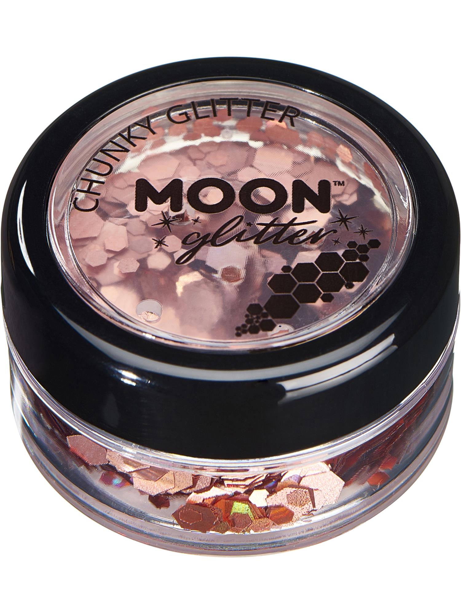 Moon Creations Glitter Holographic Chunky Glitter, Rose Gold, Single, 3g