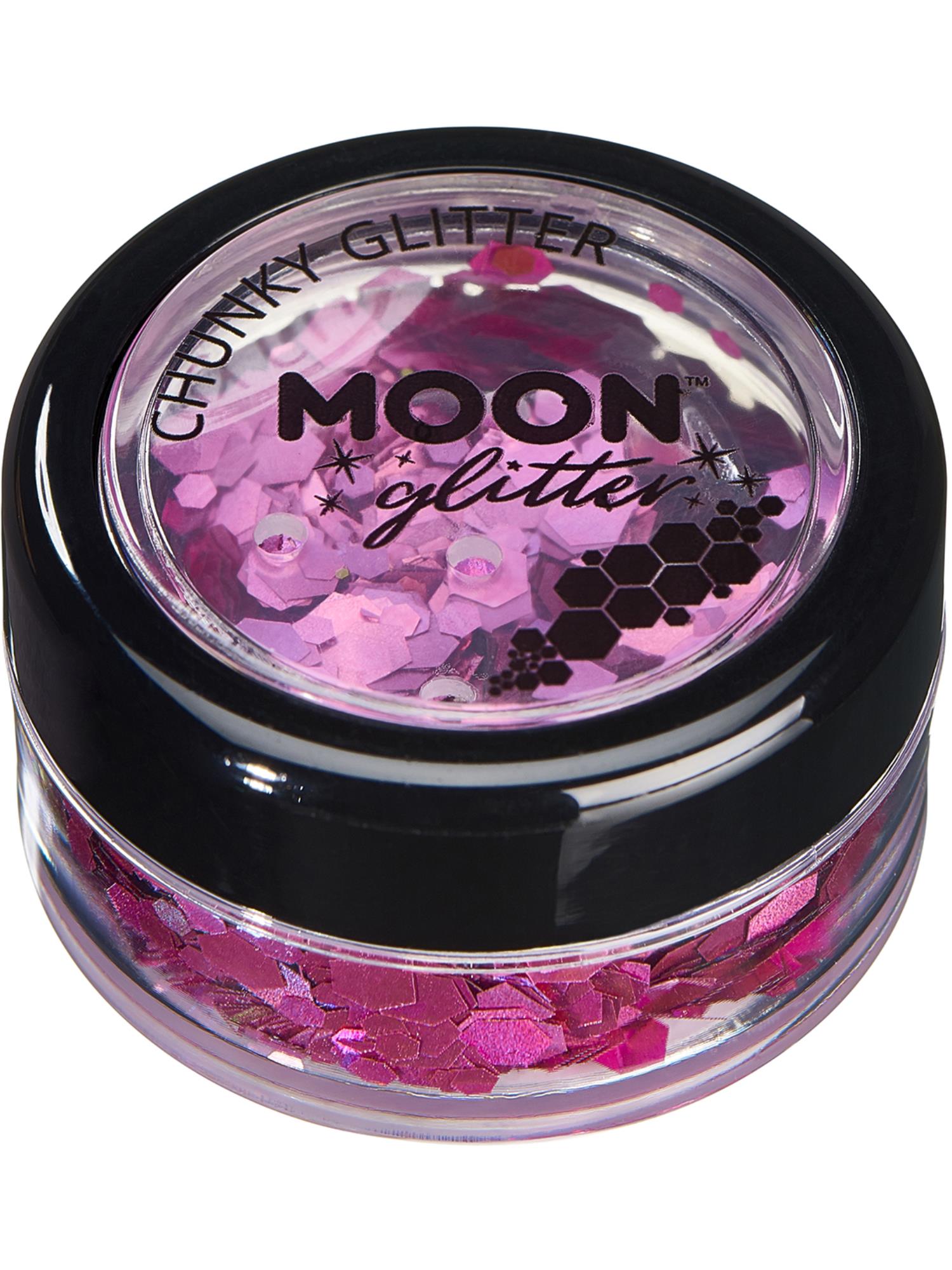 Moon Creations Glitter Holographic Chunky Glitter, Pink, Single, 3g