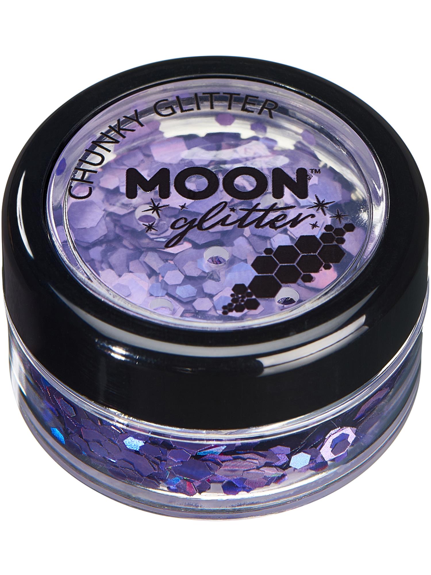 Moon Creations Glitter Holographic Chunky Glitter, Purple, Single, 3g