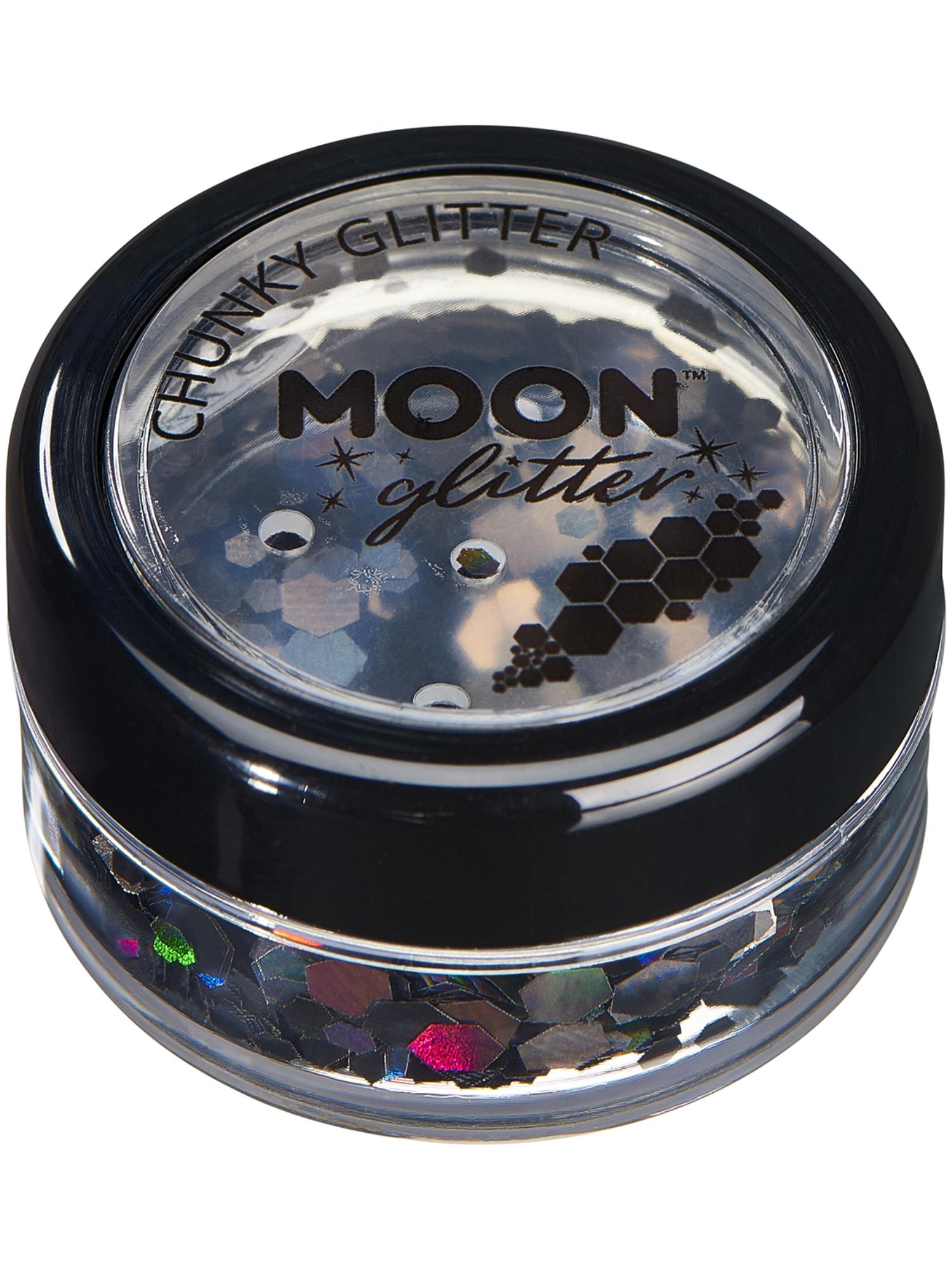 Moon Creations Glitter Holographic Chunky Glitter, Black, Single, 3g