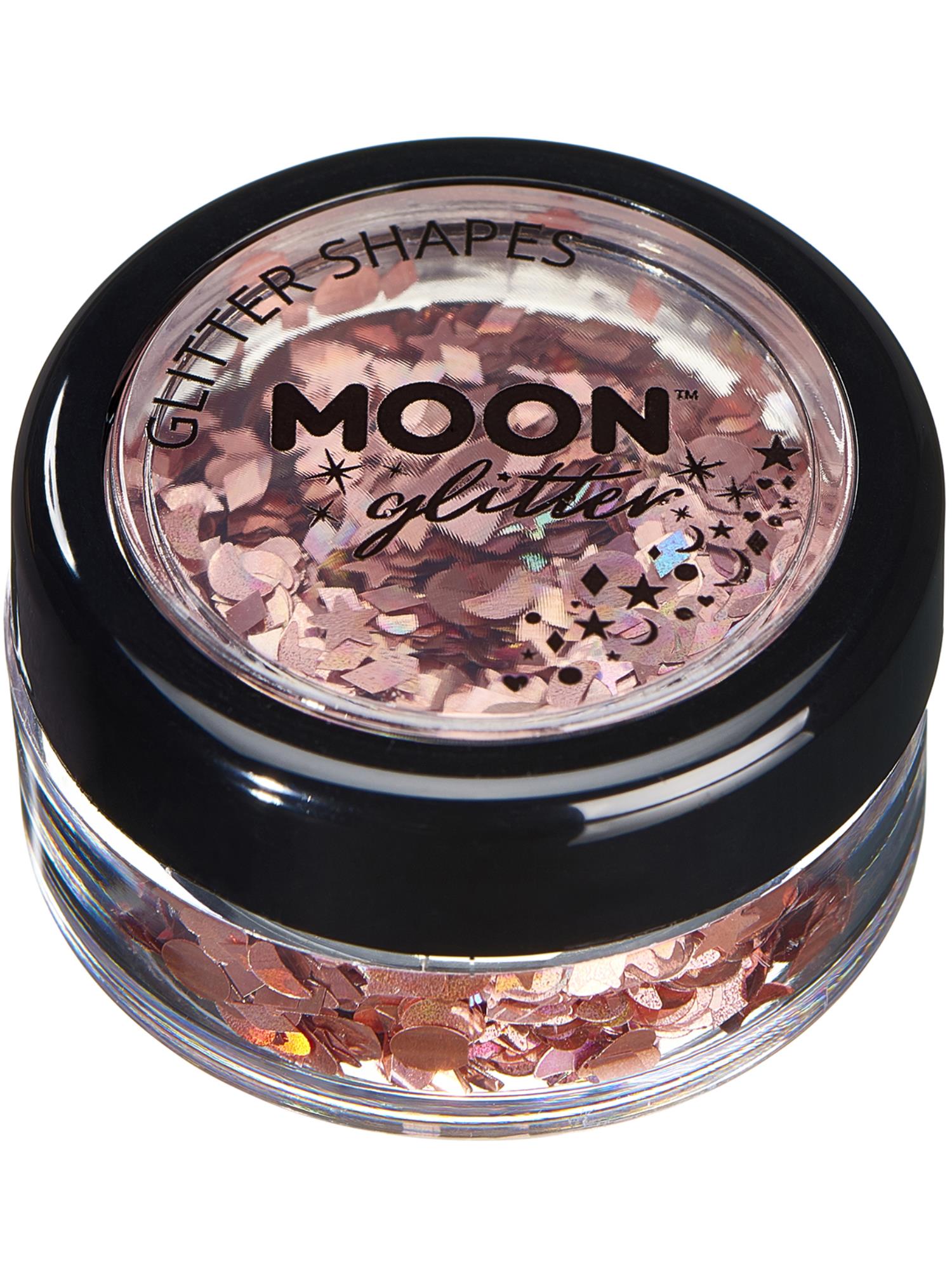 Moon Creations Holographic Glitter Shapes, Rose Gold, Single, 3g