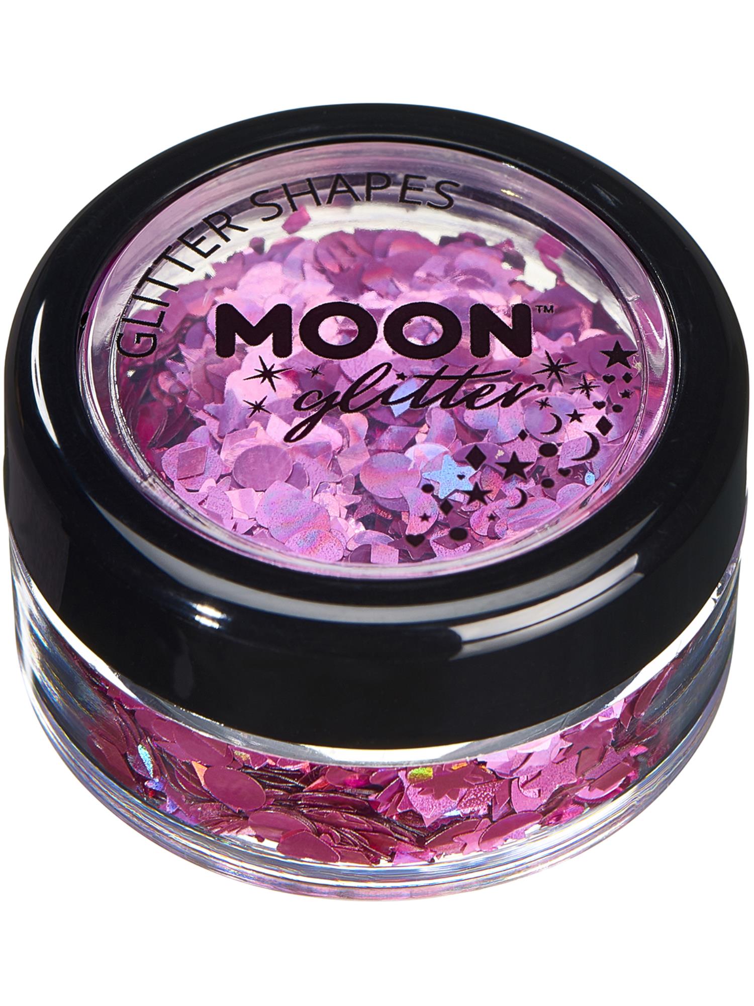 Moon Creations Holographic Glitter Shapes, Pink, Single, 3g