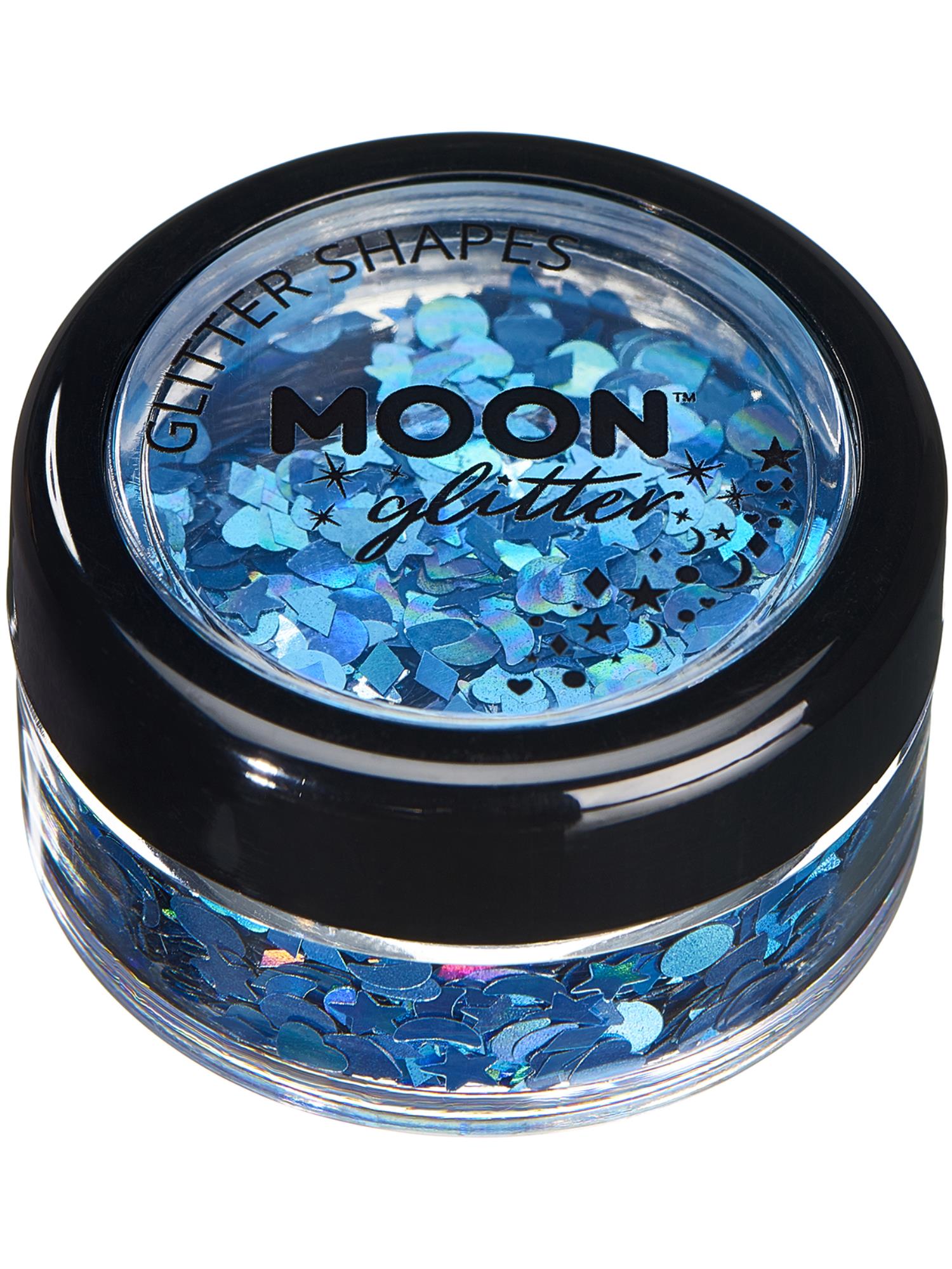 Moon Creations Holographic Glitter Shapes, Blue, Single, 3g