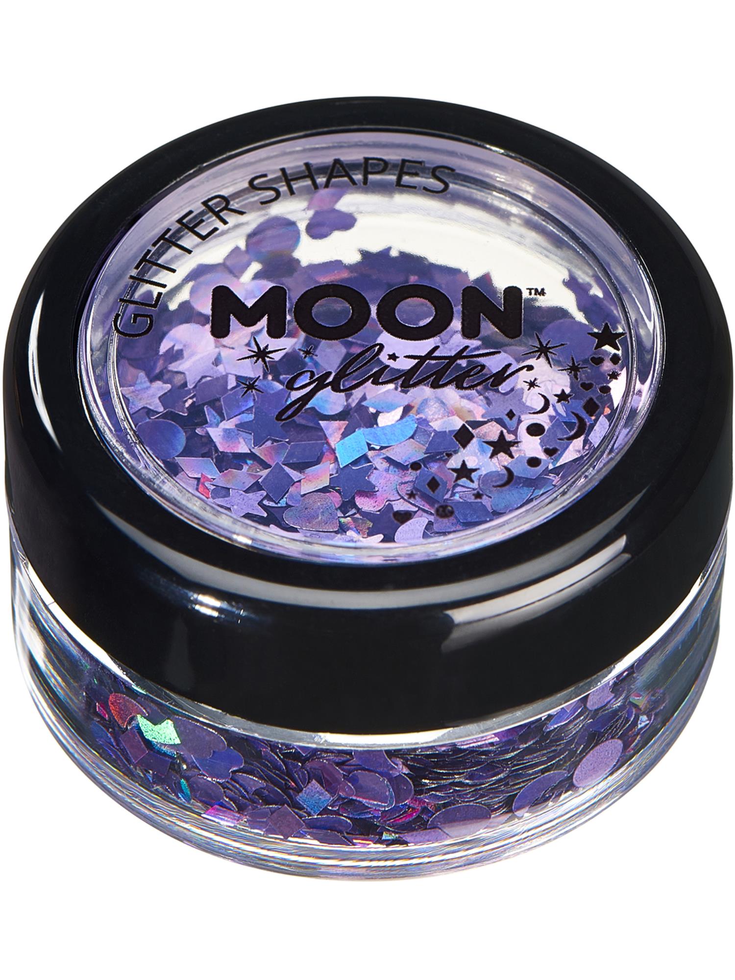 Moon Creations Holographic Glitter Shapes, Purple, Single, 3g