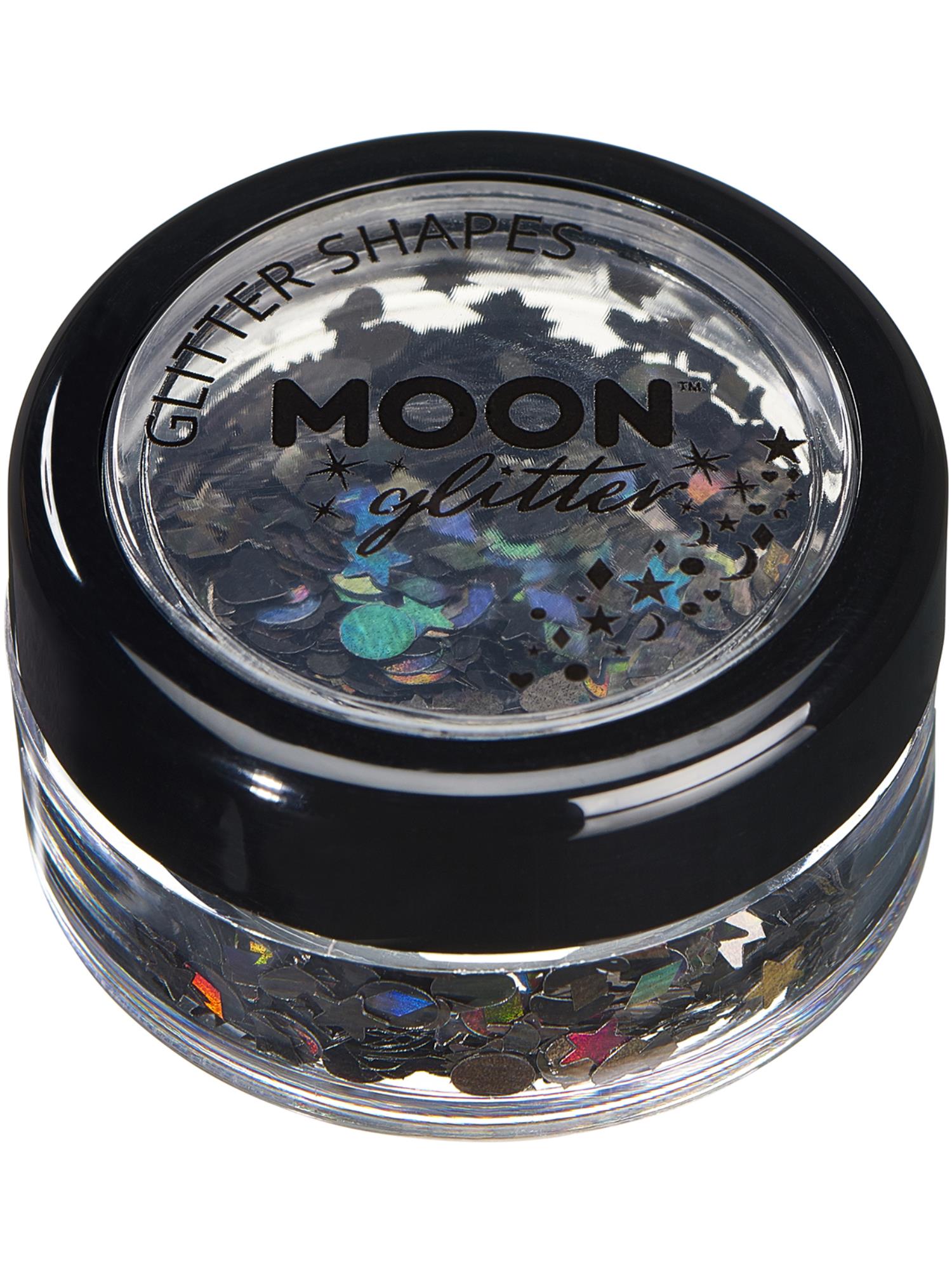 Moon Creations Holographic Glitter Shapes, Black, Single, 3g