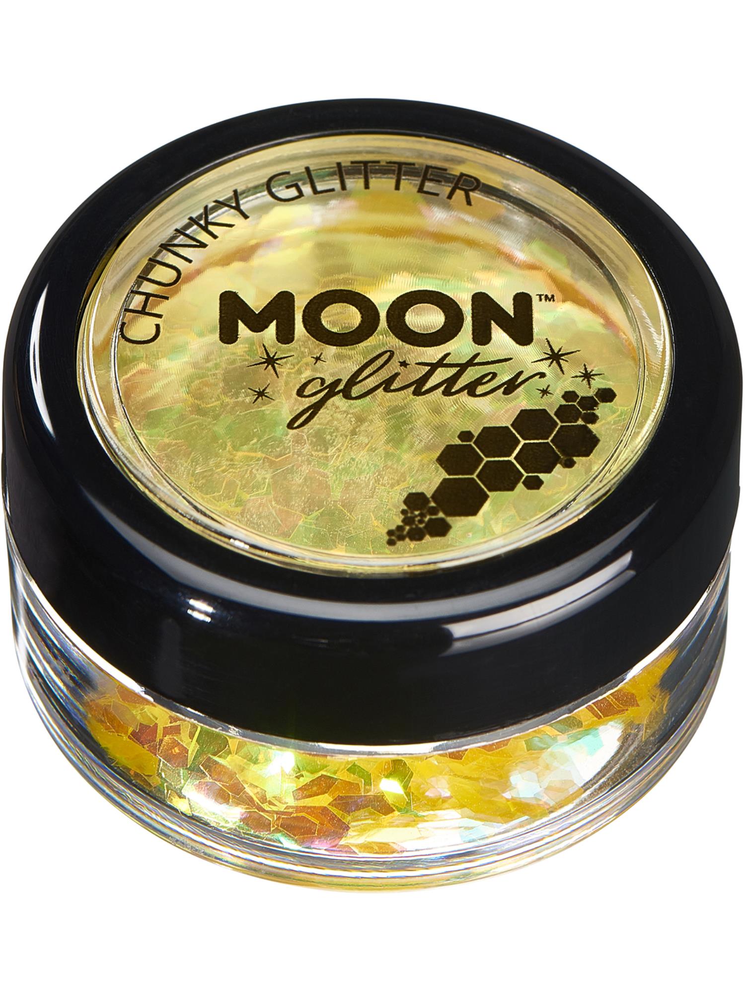 Moon Creations Glitter Iridescent Chunky Glitter, Yellow, Single, 3g