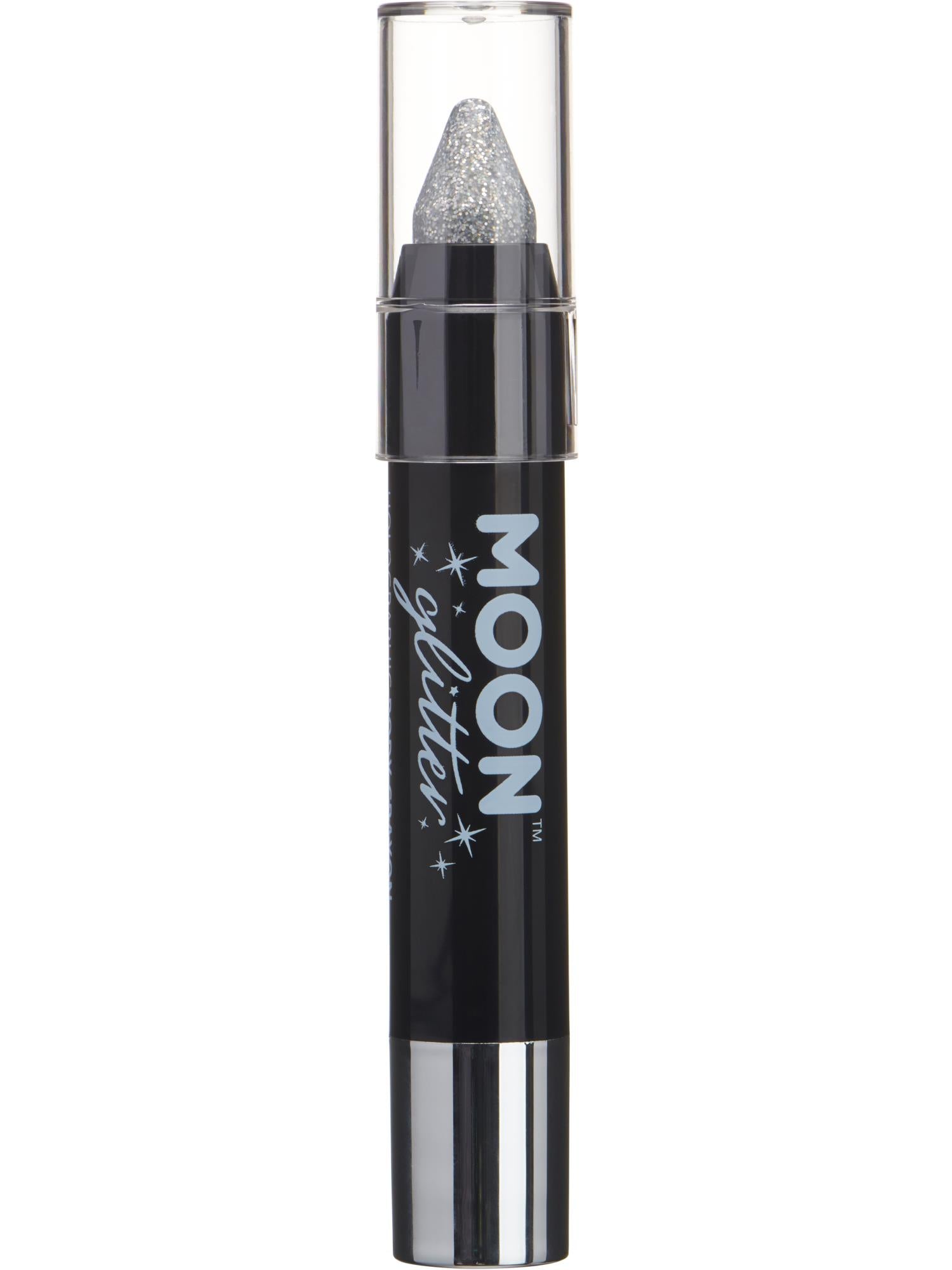 Moon Creations Glitter Holographic Body Crayons, Silver, Single, 3.2g