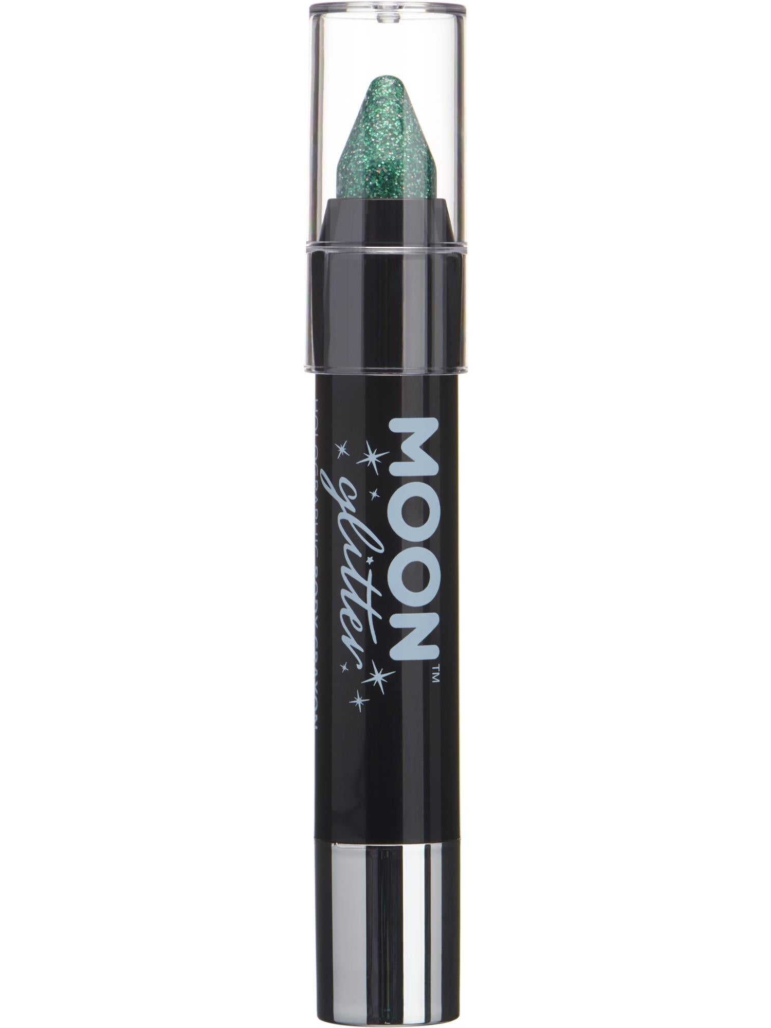 Moon Creations Glitter Holographic Body Crayons, Green, Single, 3.2g