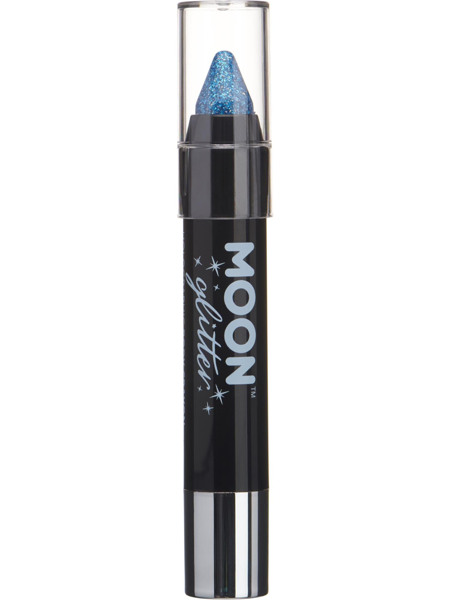 Moon Creations Glitter Holographic Body Crayons, Blue, Single, 3.2g
