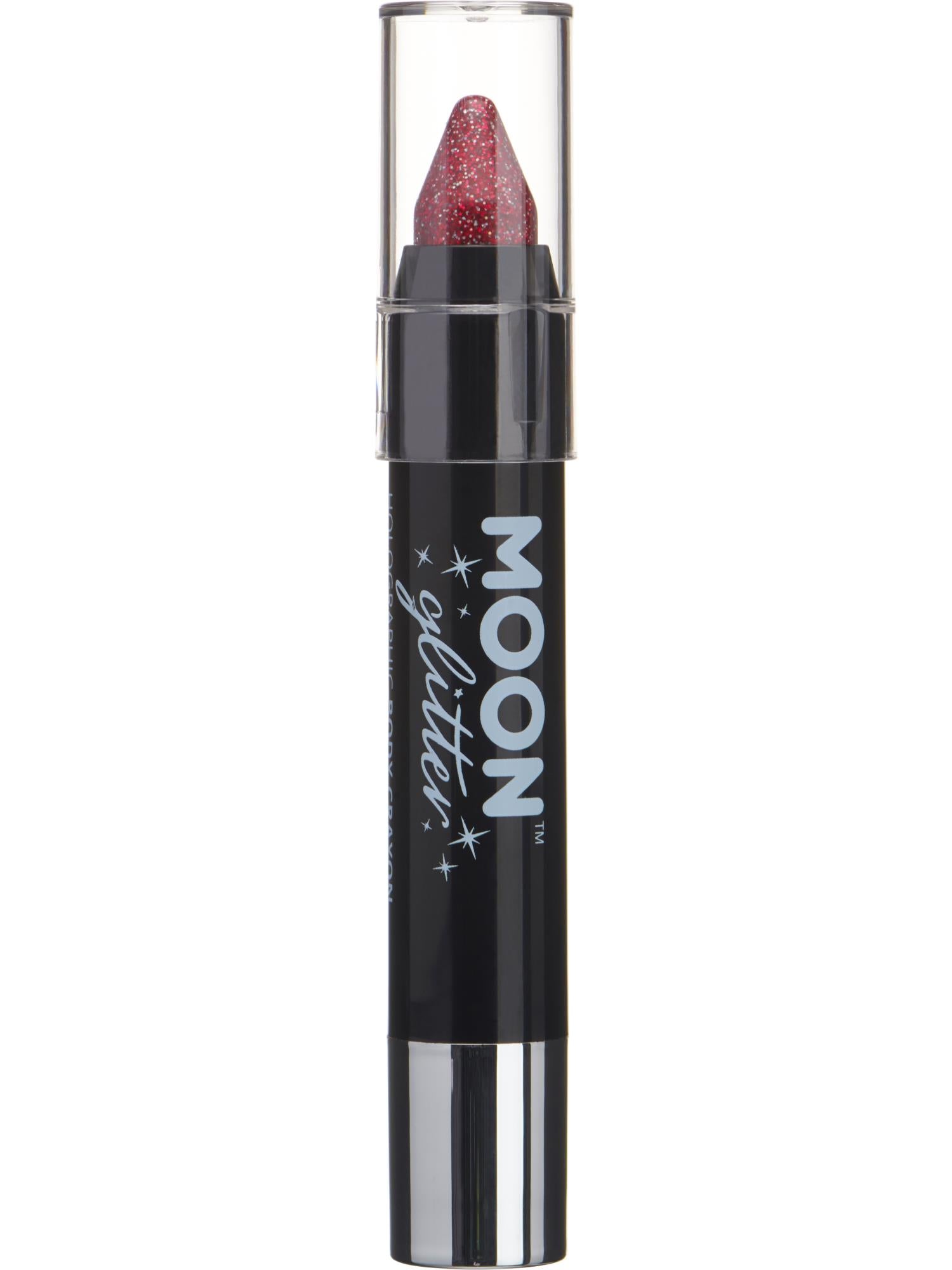 Moon Creations Glitter Holographic Body Crayons, Red, Single, 3.2g