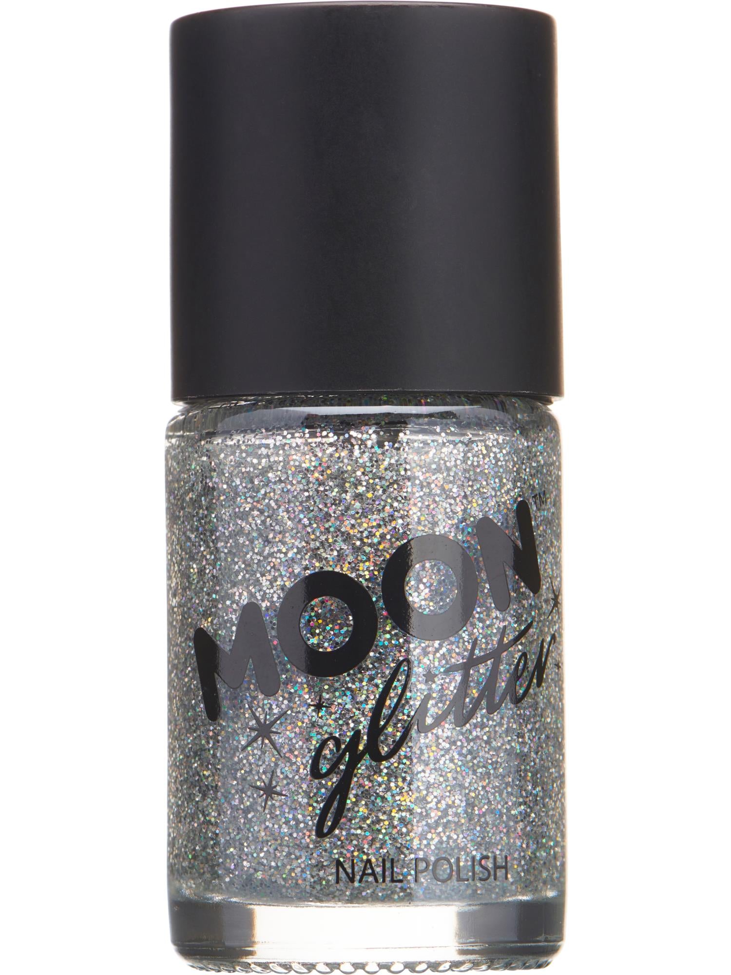 Moon Creations Glitter Holographic Nail Polish, Silver, Single, 14ml