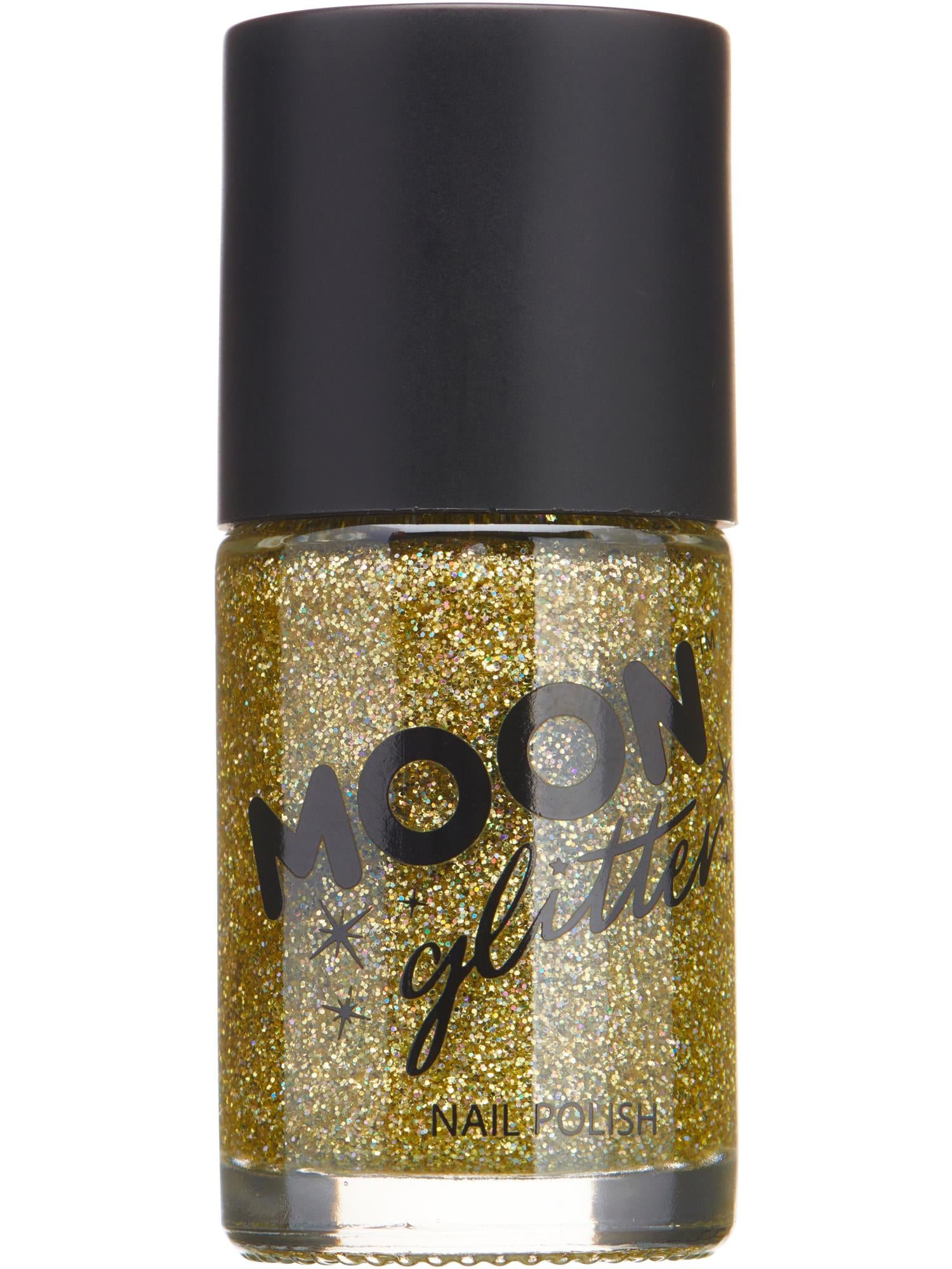 Moon Creations Glitter Holographic Nail Polish, Gold, Single, 14ml