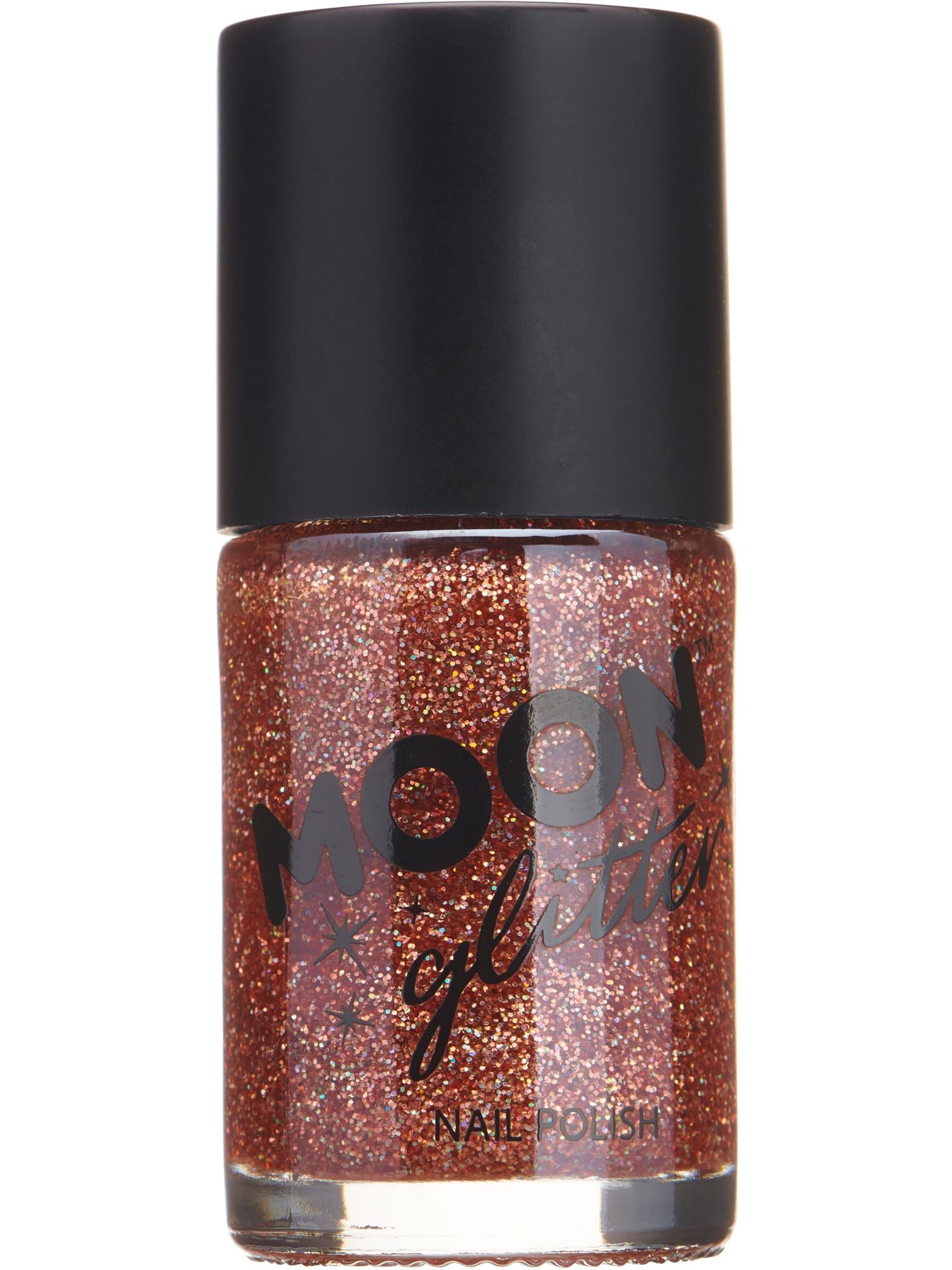 Moon Creations Glitter Holographic Nail Polish, Rose Gold, Single, 14ml