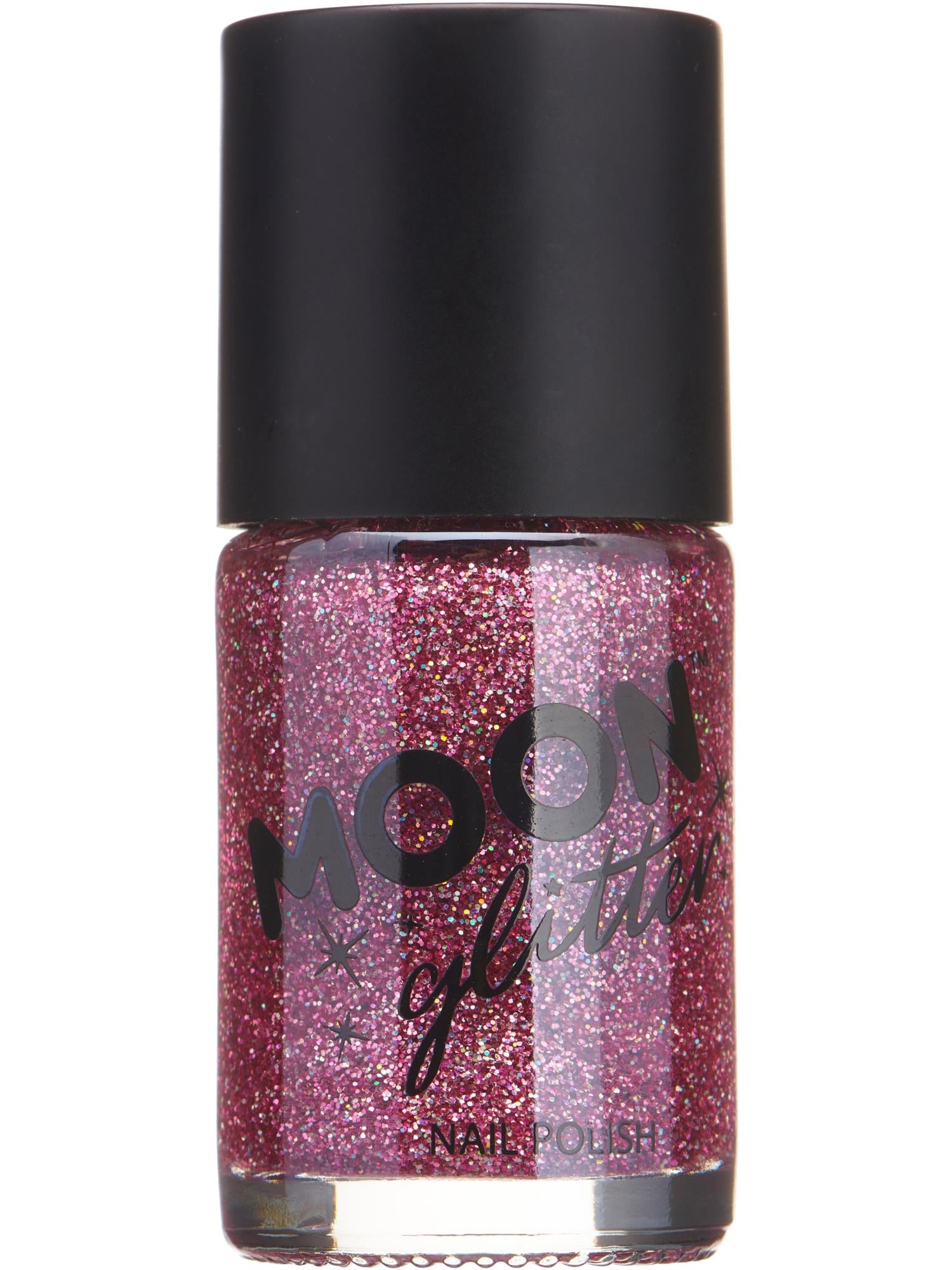 Moon Creations Glitter Holographic Nail Polish, Pink, Single, 14ml