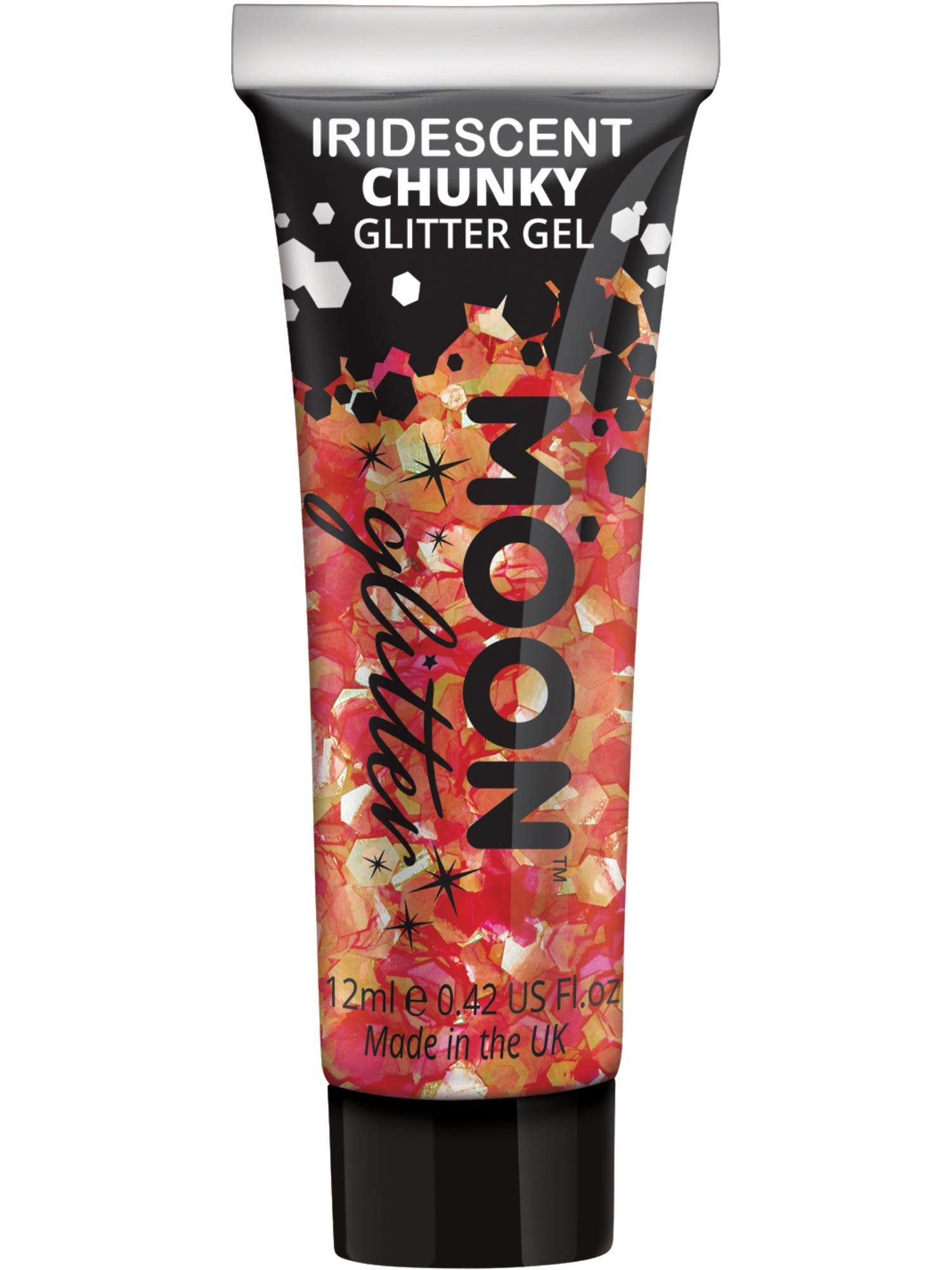 Moon Creations Iridescent Chunky Glitter Gel, Cherry, Single, 12ml
