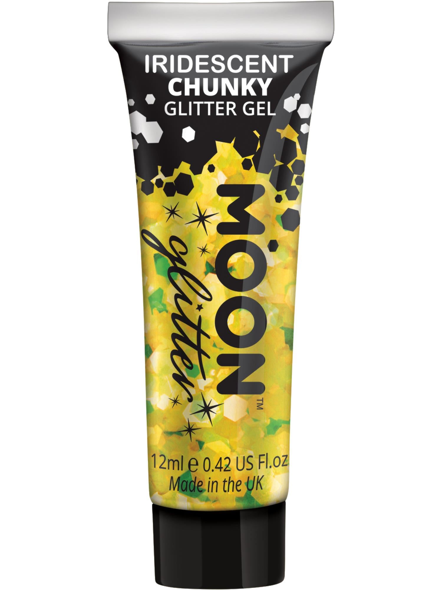 Moon Creations Iridescent Chunky Glitter Gel, Yellow, Single, 12ml