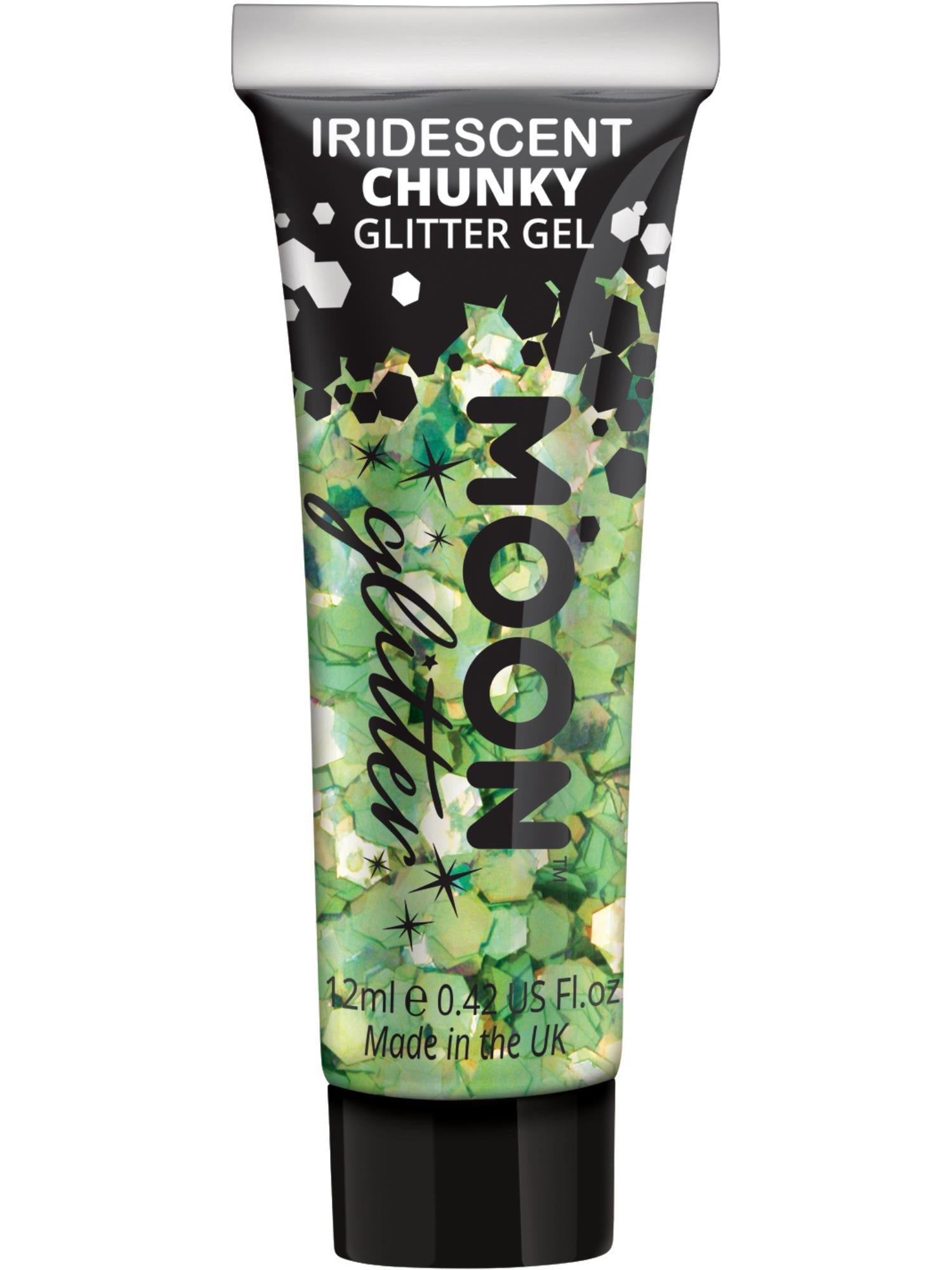 Moon Creations Iridescent Chunky Glitter Gel, Green, Single, 12ml