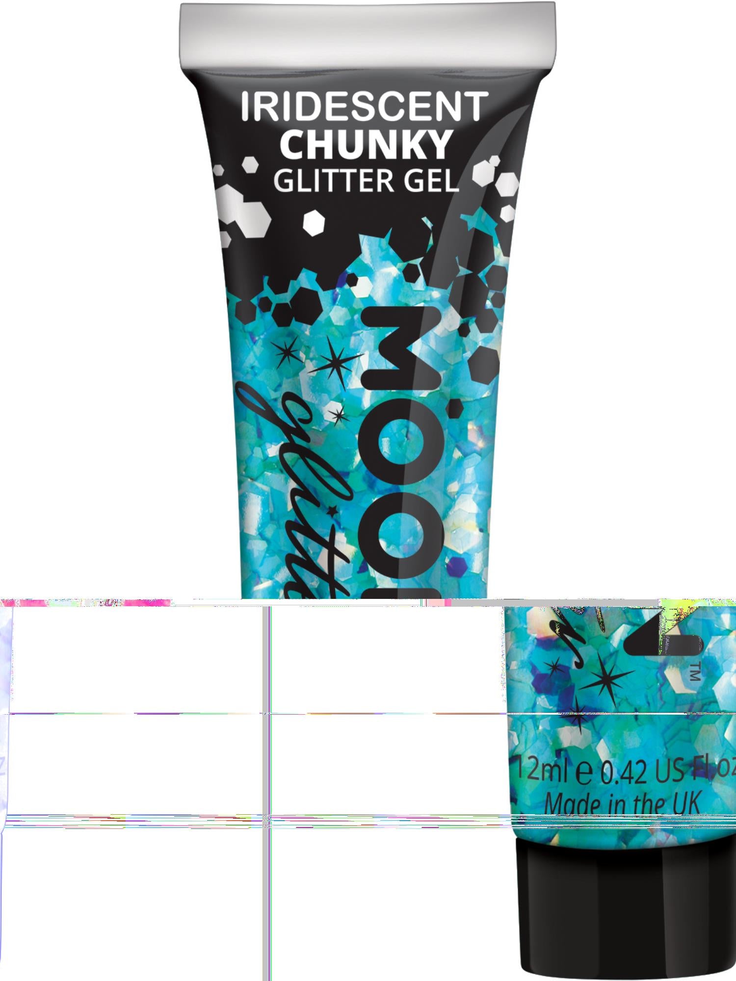 Moon Creations Iridescent Chunky Glitter Gel, Blue, Single, 12ml