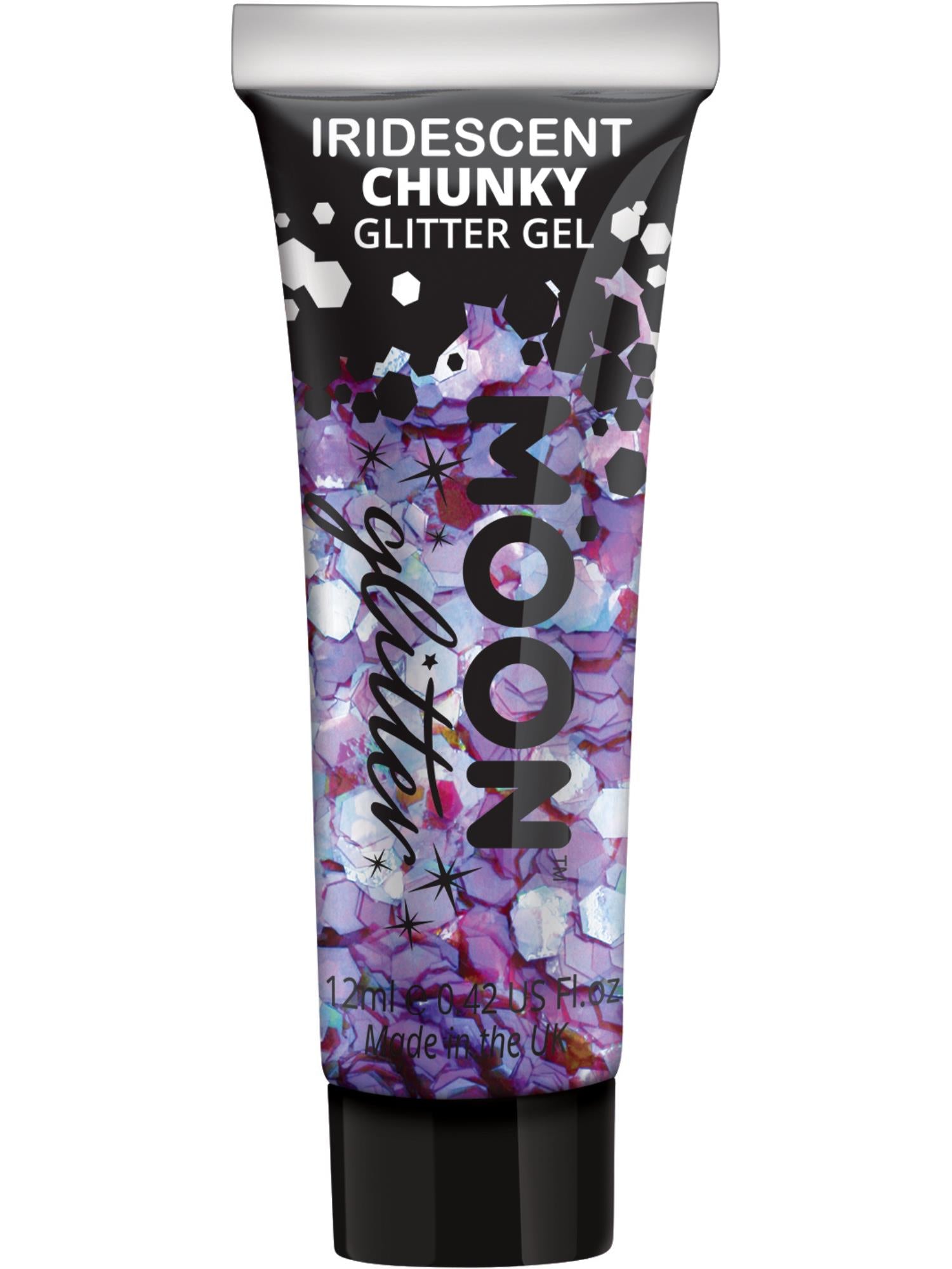 Moon Creations Iridescent Chunky Glitter Gel, Purple, Single, 12ml