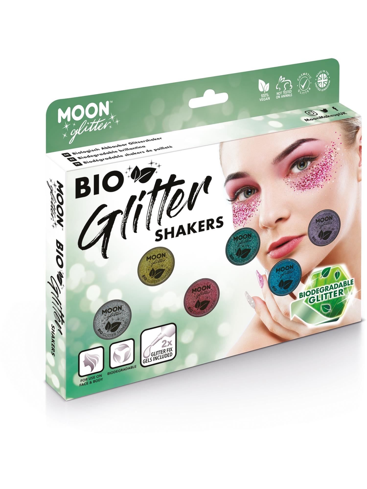 Moon Creations Bio Glitter Shakers, Assorted, Boxset, 5g