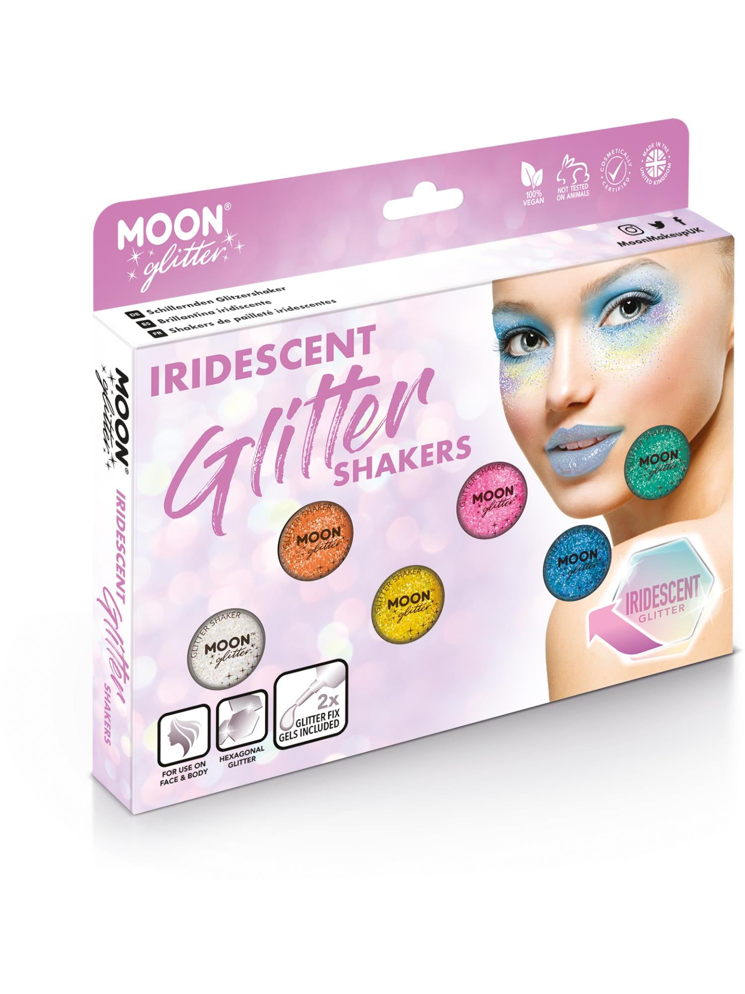 Moon Creations Iridescent Glitter Shakers, Assorted, Boxset, 5g