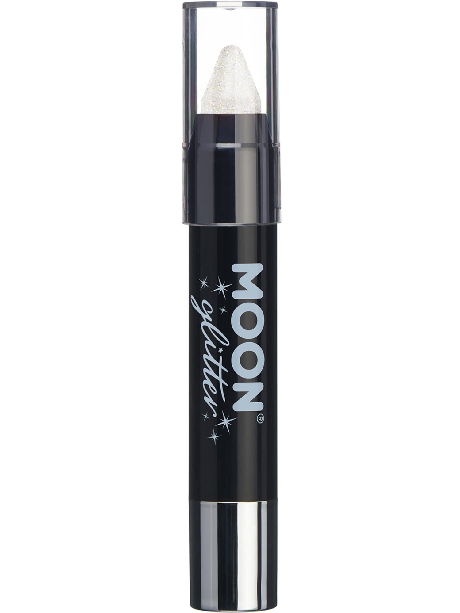 Moon Creations Glitter Iridescent Body Crayons, White, Single, 3.2g