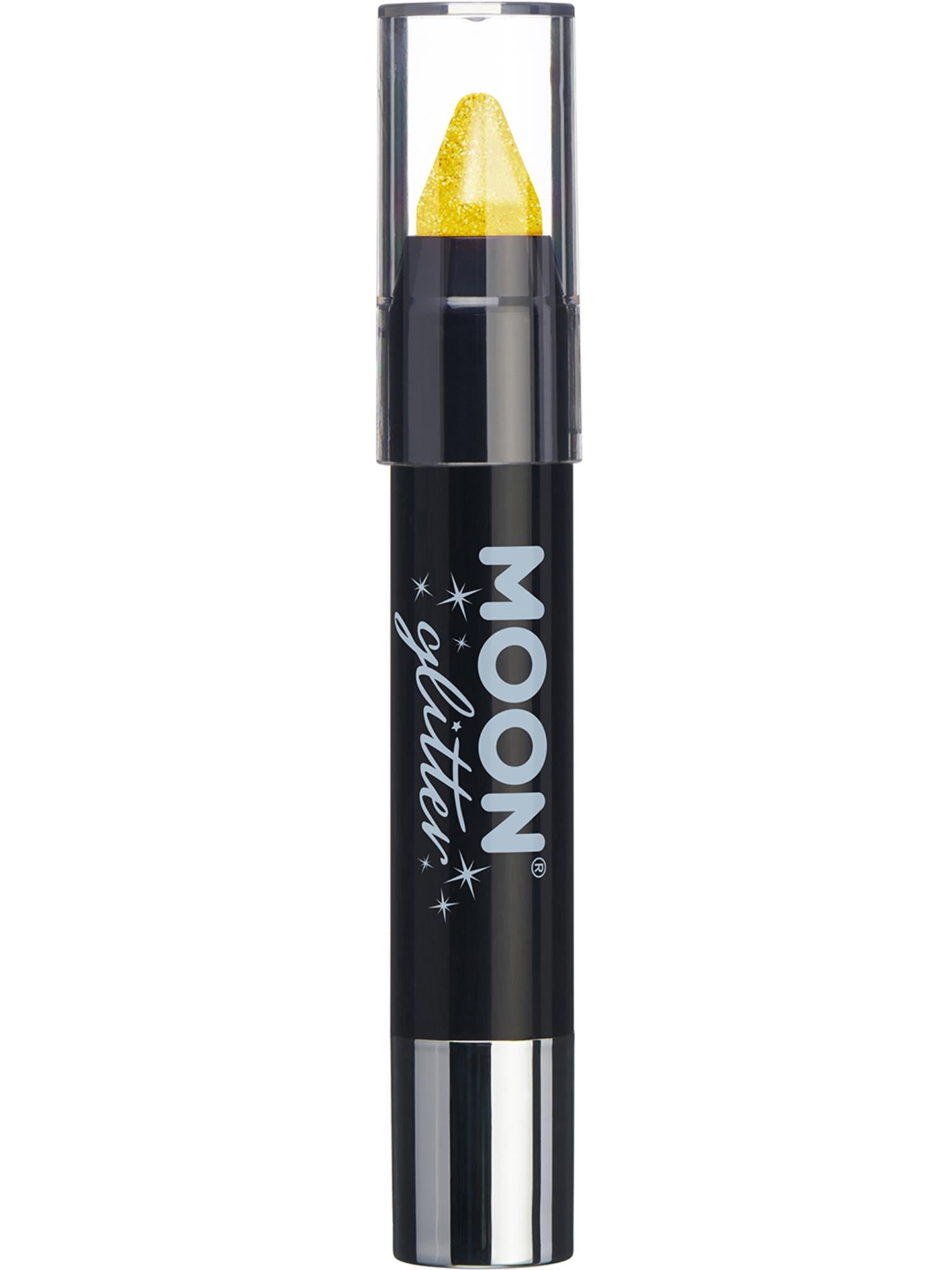 Moon Creations Glitter Iridescent Body Crayons, Yellow, Single, 3.2g